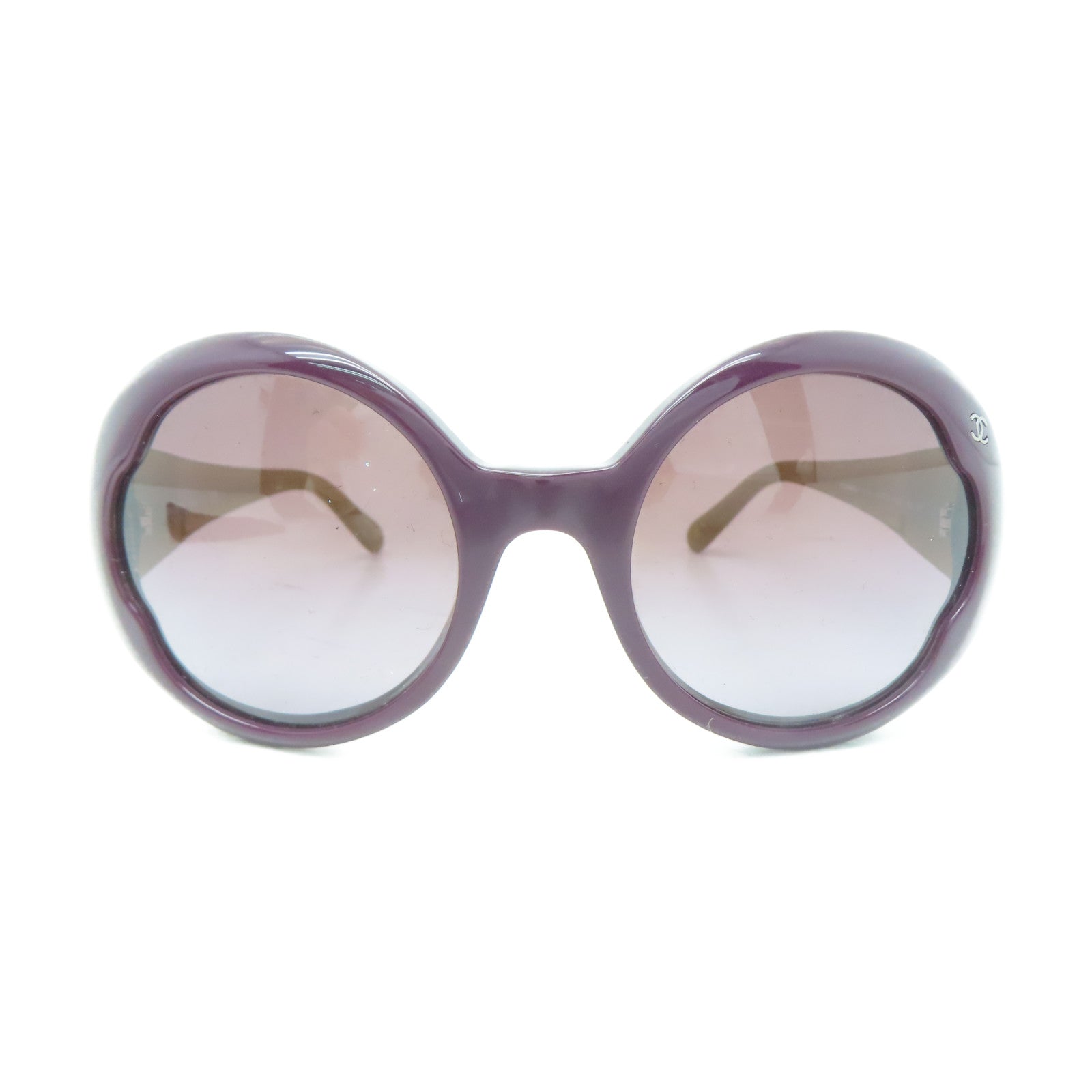 CHANEL 【激減優惠】PVC Sunglasses銀扣太陽眼鏡紫色/芥末色