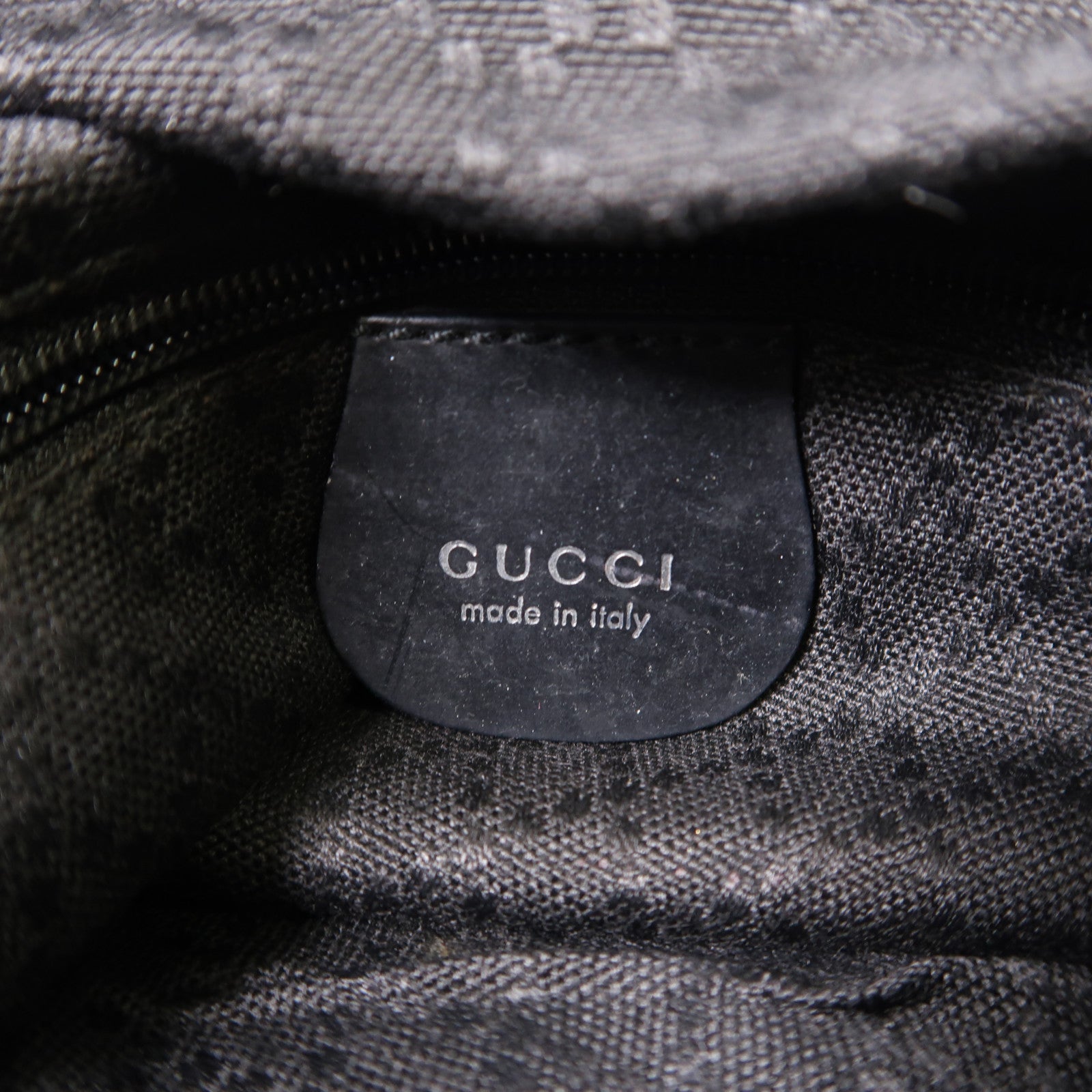 GUCCI 帆布Shoulder Bag銀扣肩背袋黑色