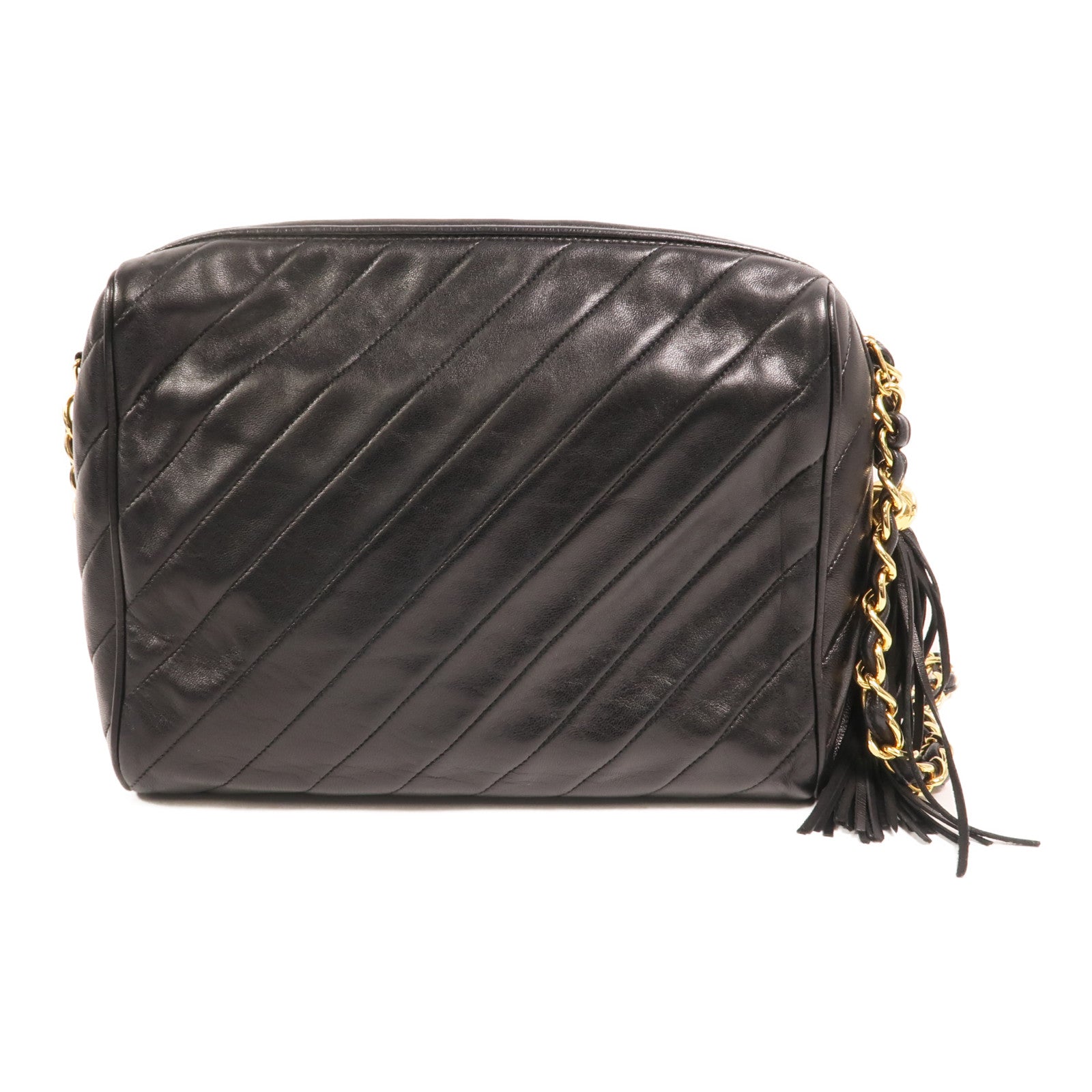CHANEL 羊皮皮革Vintage Camera Bag金扣鏈帶肩背袋