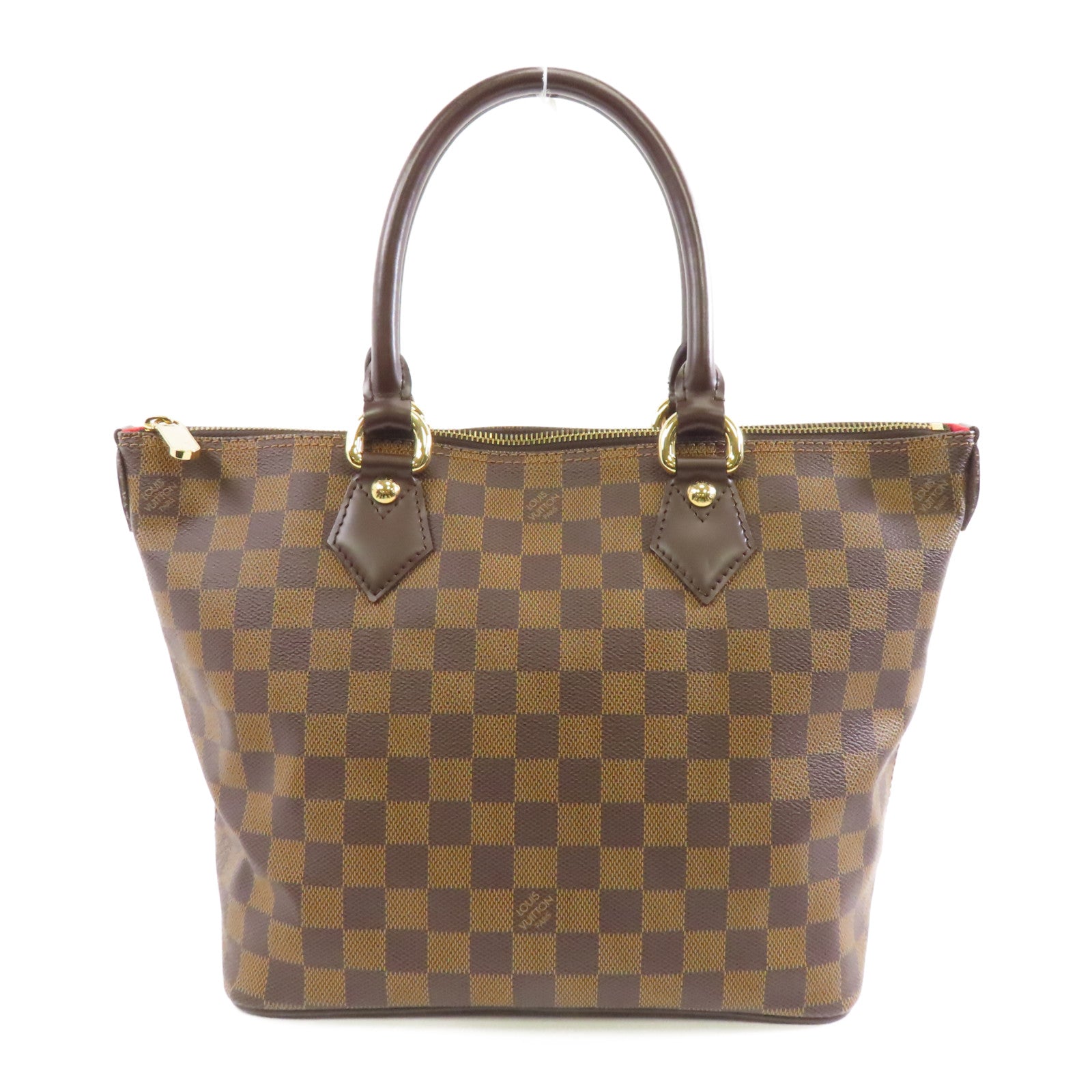 LOUIS VUITTON Damier Saleya PM金扣手挽袋啡色