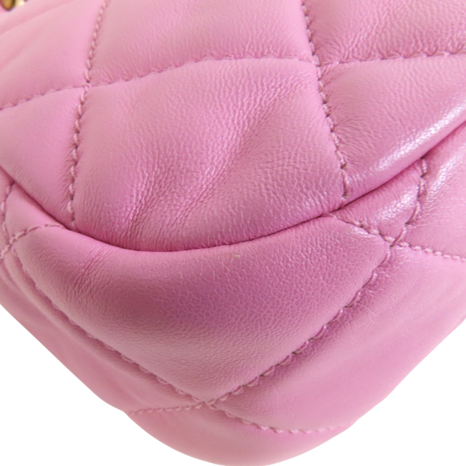 CHANEL 羊皮皮革Chain Shoulder金扣鏈帶肩背袋