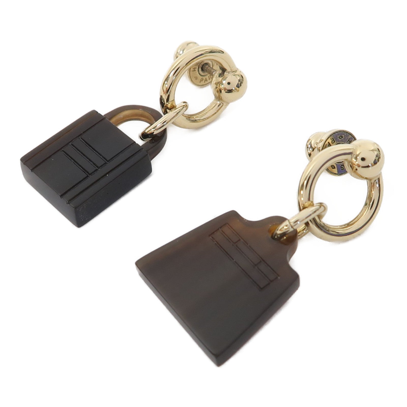 HERMES 水牛角Earrings耳環啡色