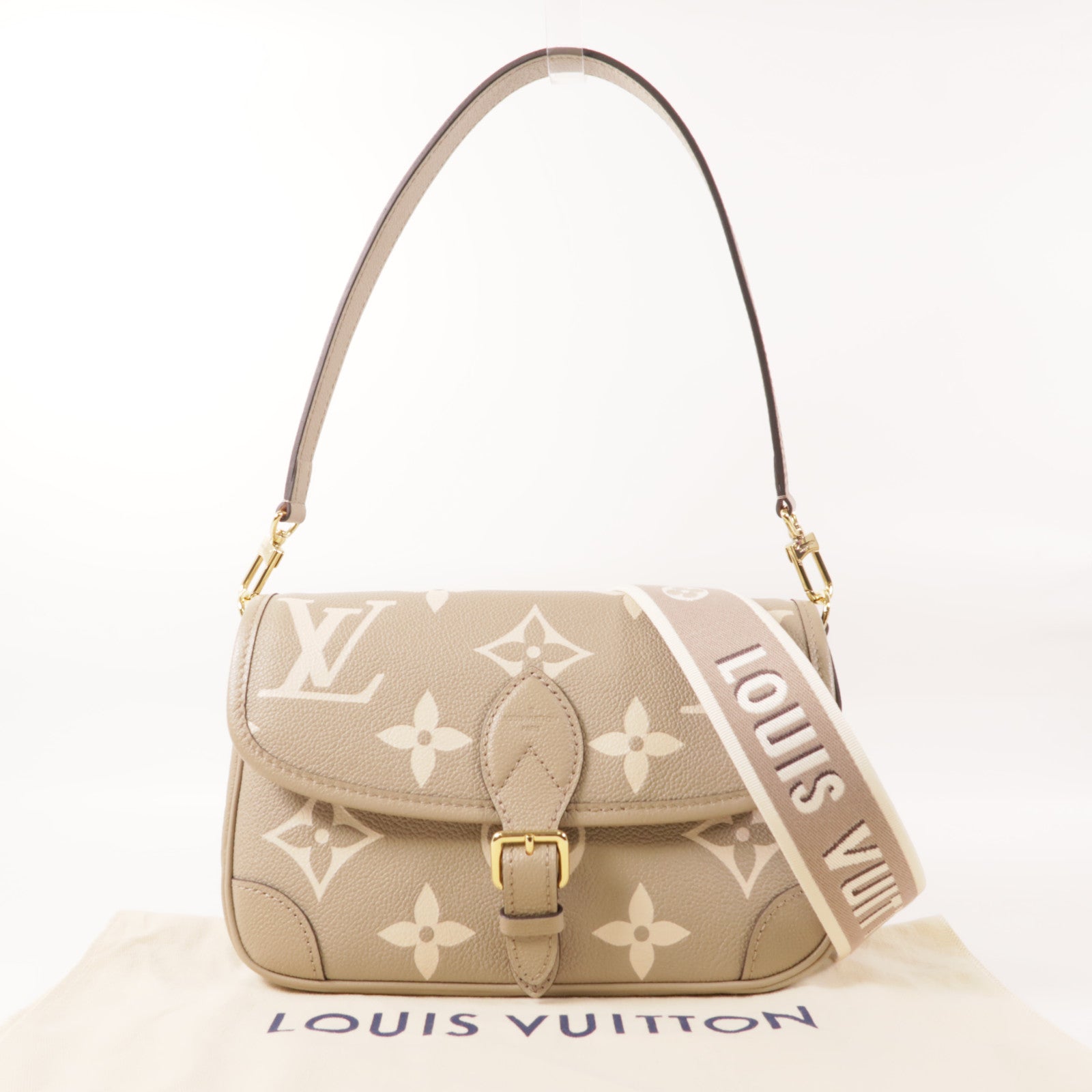 LOUIS VUITTON Monogram Empreinte Diane PM金扣手挽肩背兩用袋