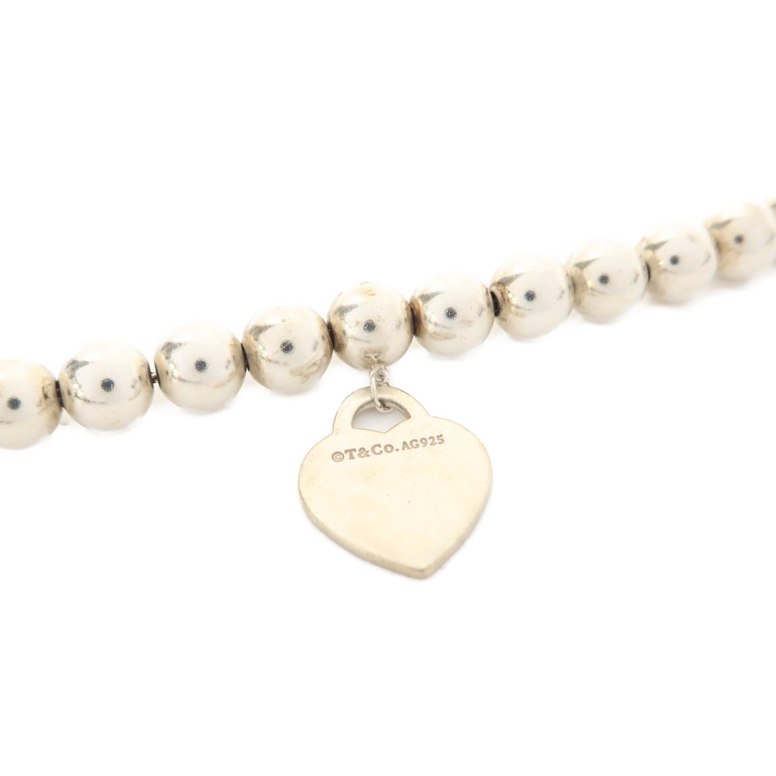 TIFFANY＆CO 925純銀Return to Tiffany Heart Tag Bead Bracelet手鏈