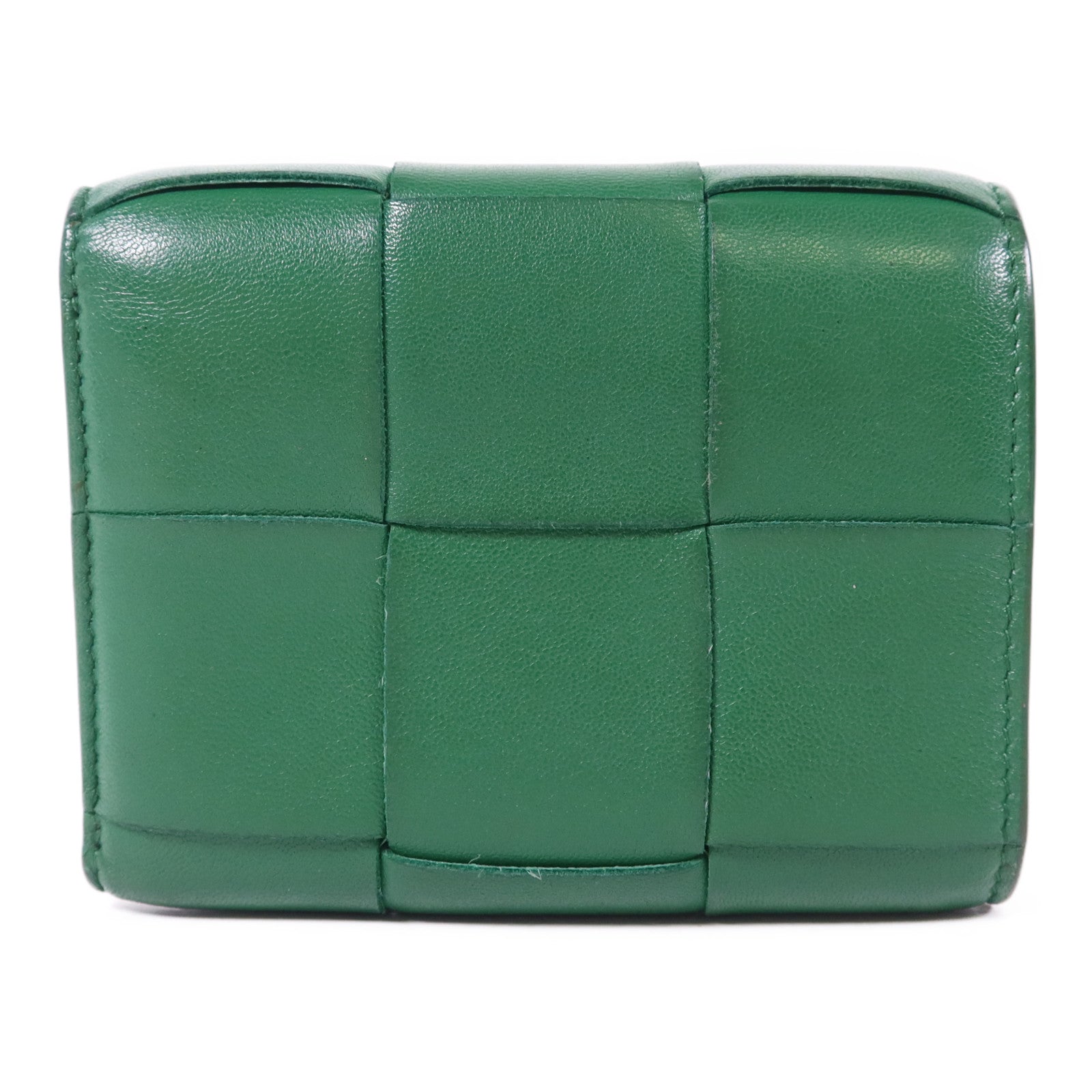 BOTTEGA VENETA 【激減優惠】羊皮皮革Cassette Trifold Short Wallet金扣錢包
