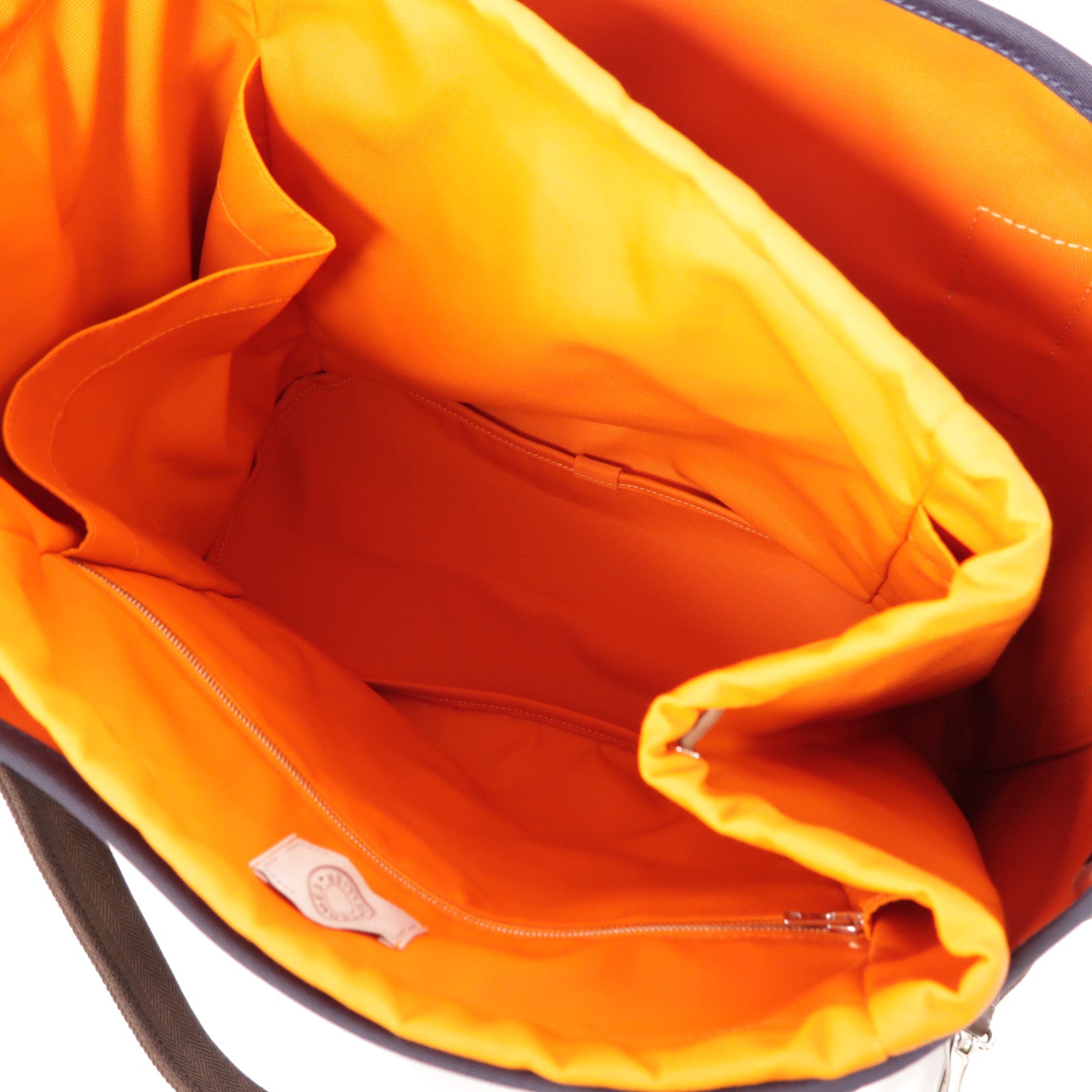 HERMES 帆布Sac De Pansage Groom銀扣手挽肩背兩用袋Navy