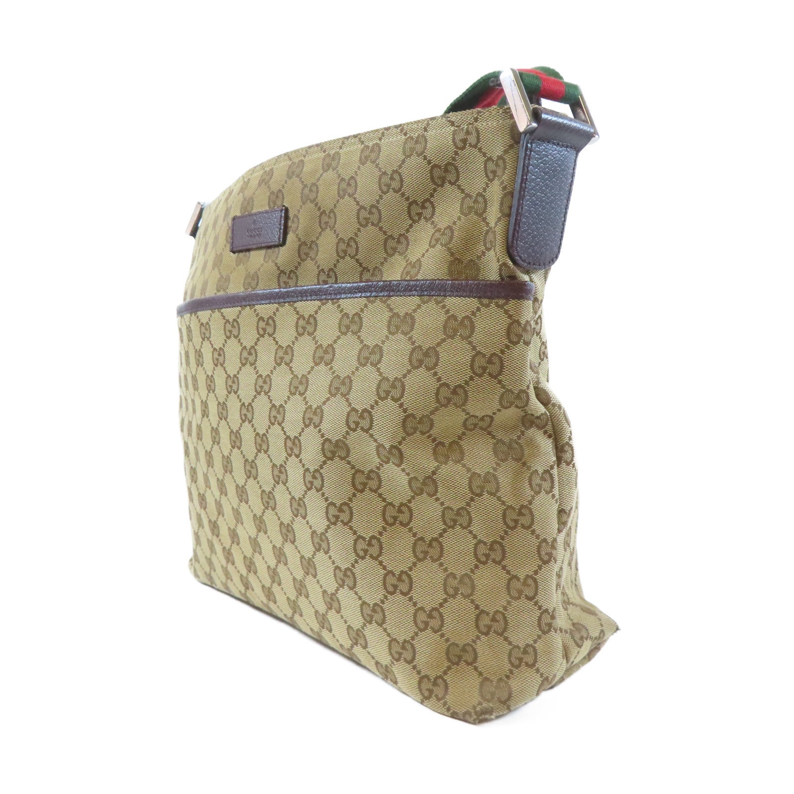 GUCCI 【激減優惠】帆布Shoulder Bag銀扣肩背袋啡色