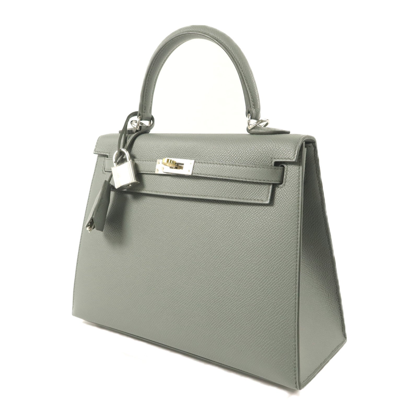 HERMES Epsom皮革Kelly 25手挽肩背兩用袋Vert Amande