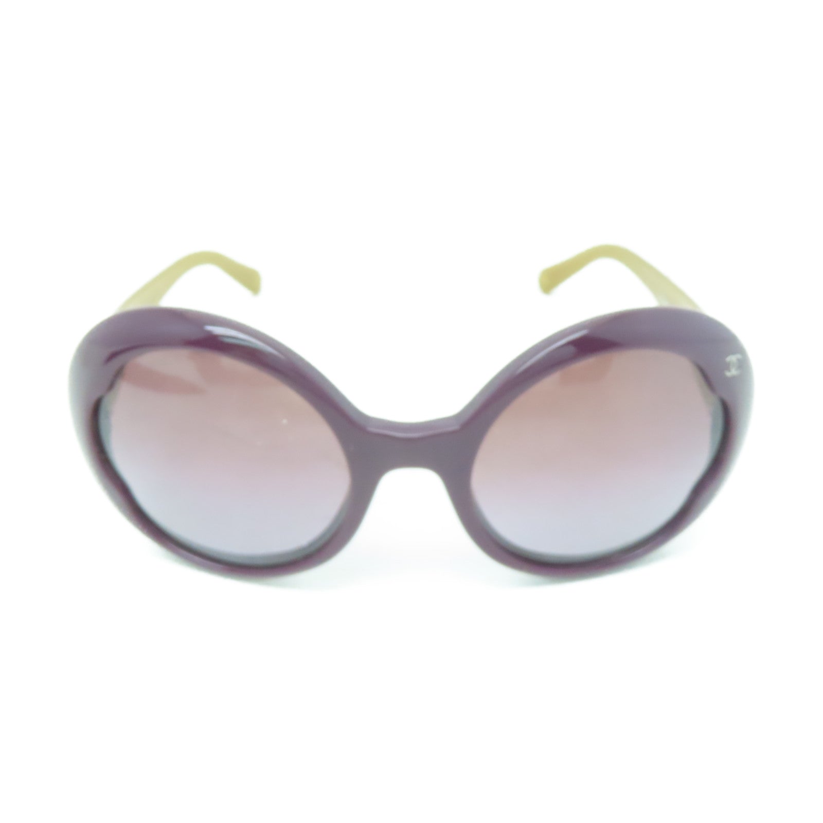 CHANEL 【激減優惠】PVC Sunglasses銀扣太陽眼鏡紫色/芥末色