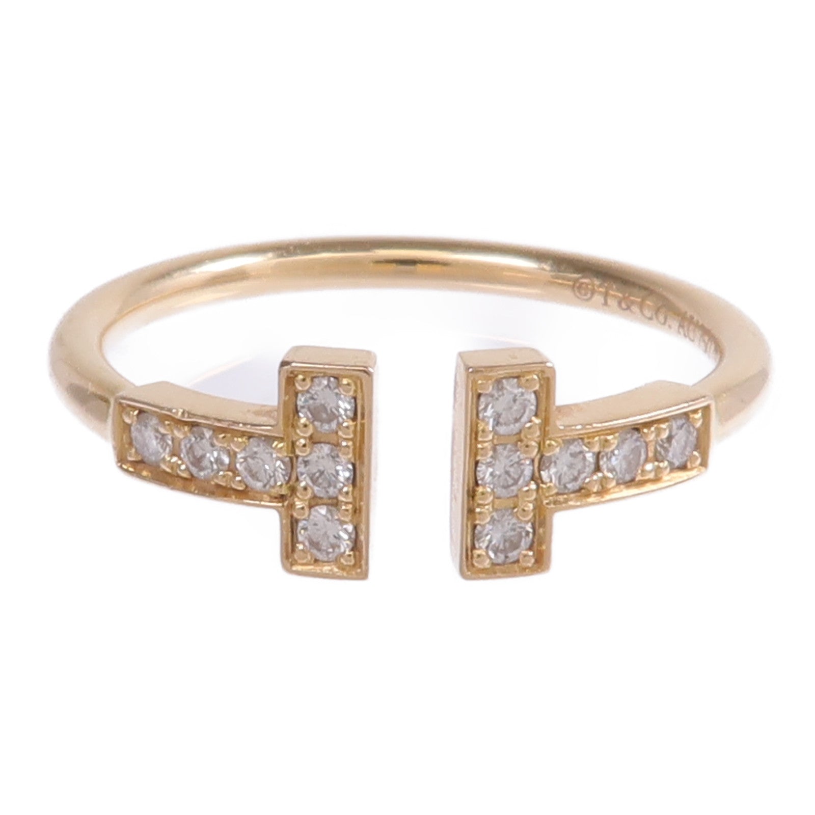 TIFFANY＆CO 【激減優惠】18K玫瑰金T Diamond Wire Ring鑽石戒指US#6.75