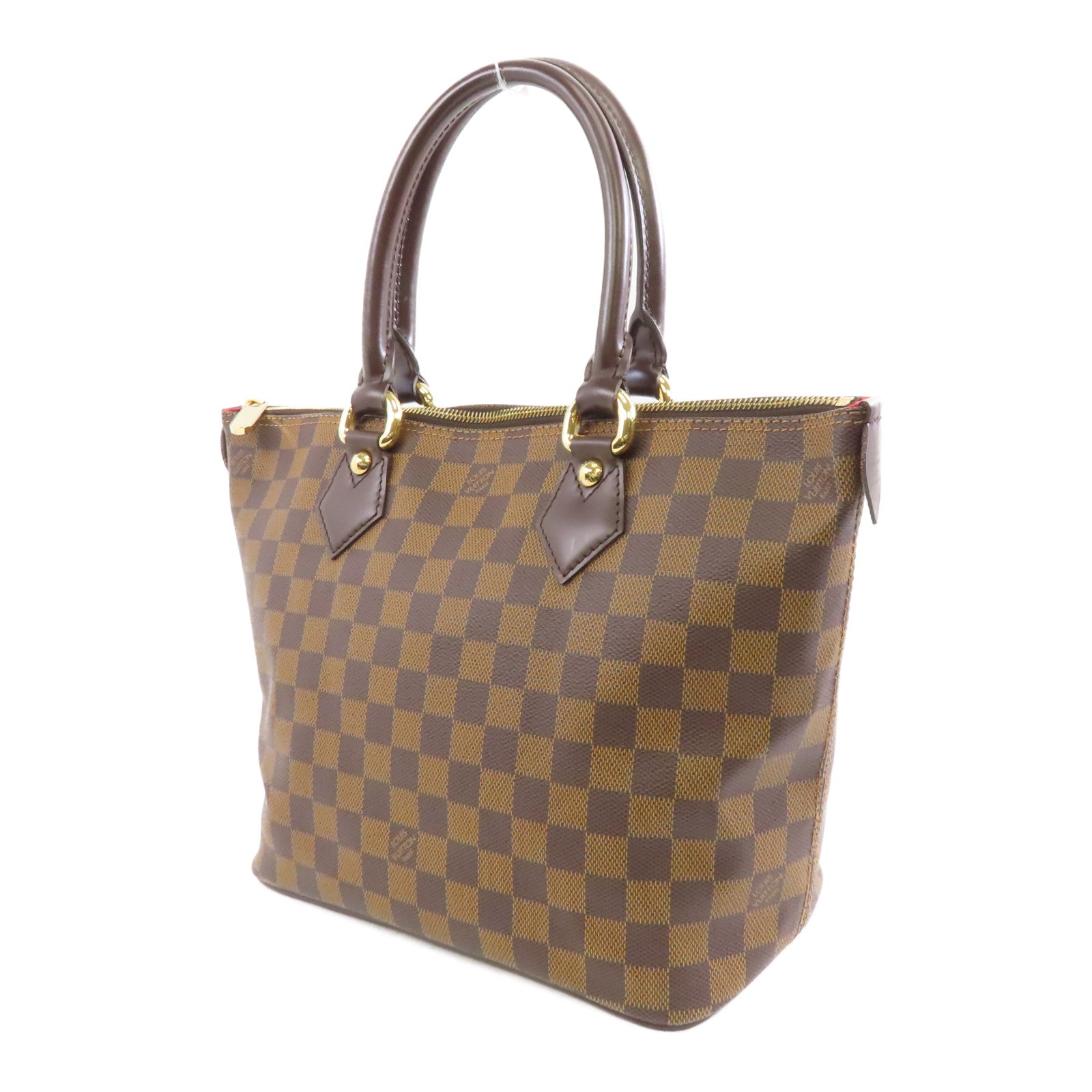 LOUIS VUITTON Damier Saleya PM金扣手挽袋啡色