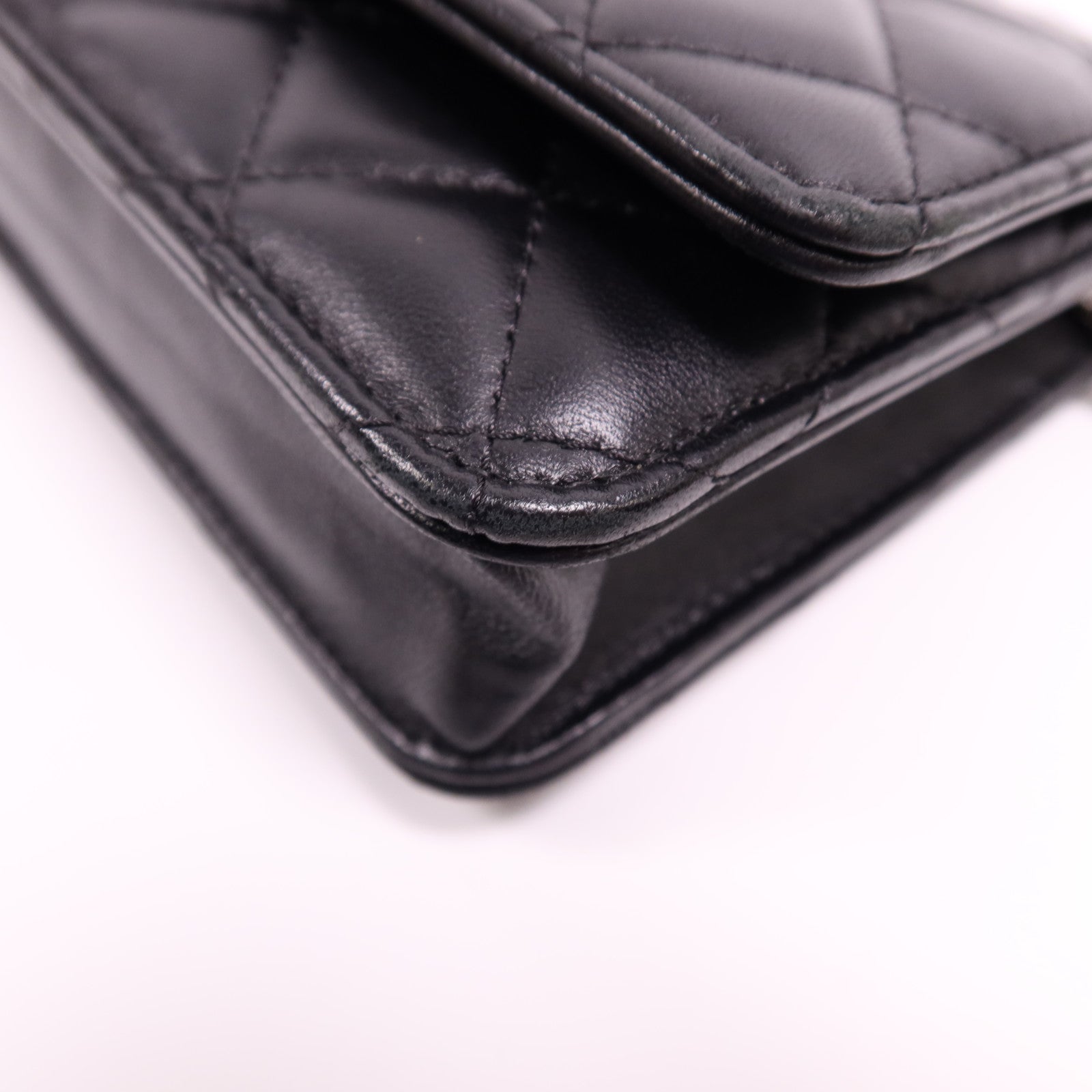 CHANEL 羊皮皮革WOC Wallet On Chain銀扣鏈帶肩背袋