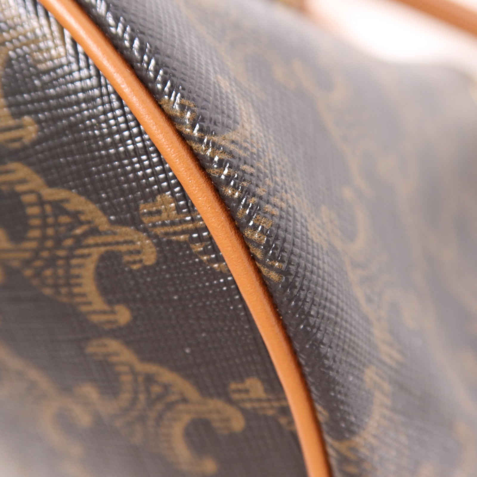 CELINE 塗層帆布/牛皮皮革Clara Bag金扣手挽肩背兩用袋