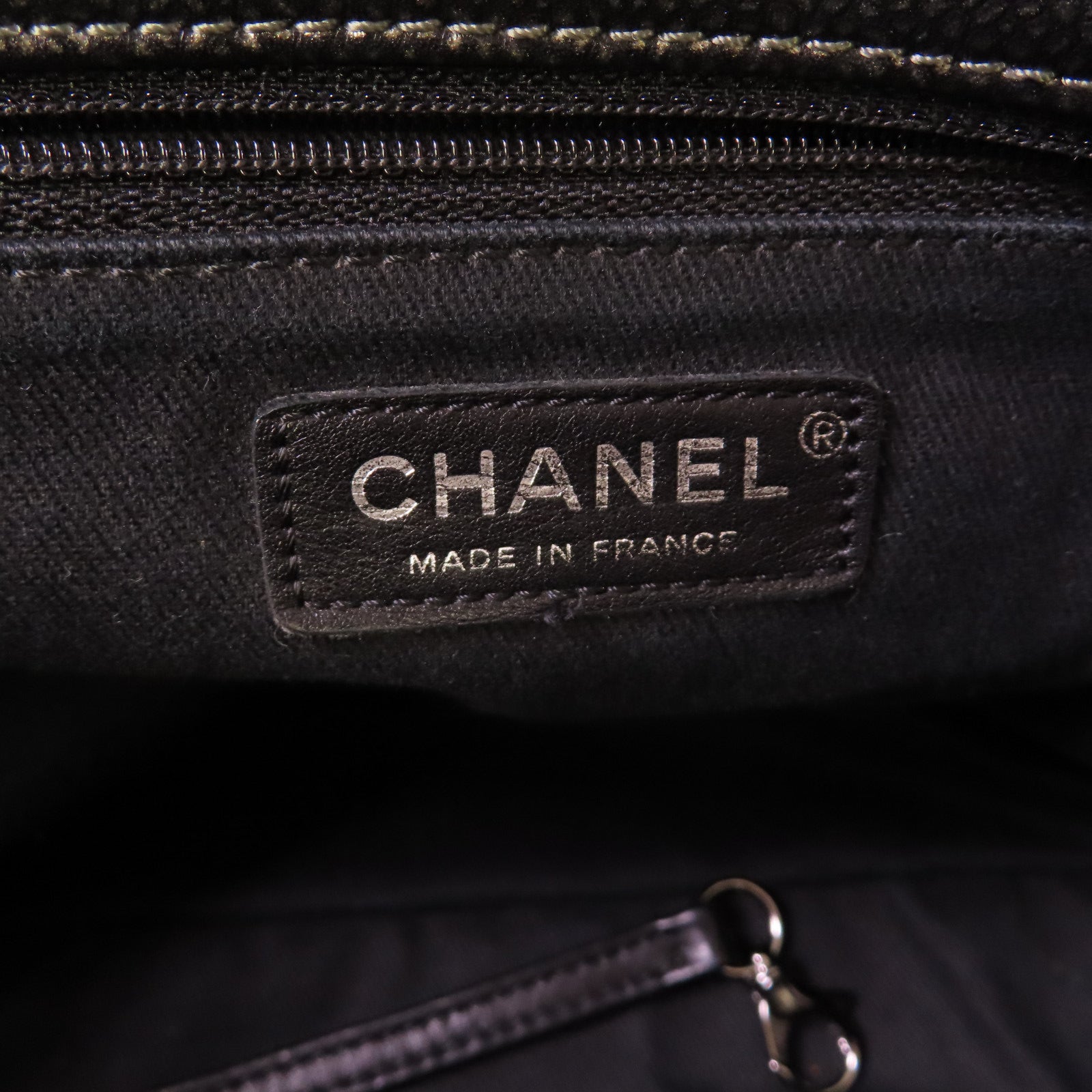 CHANEL 牛皮皮革Chain Shoulder Bag銀扣鏈帶肩背袋灰色