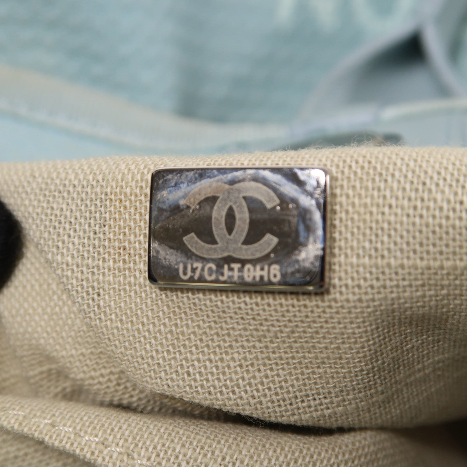 CHANEL 帆布Deauville Tote銀扣手挽肩背兩用袋