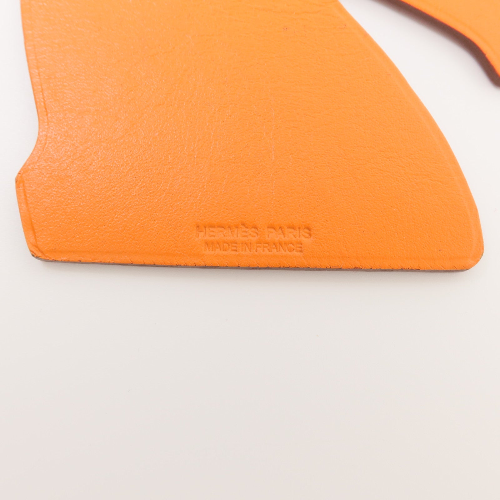 HERMES Chevre皮革Samarcande Horse Charm掛飾Orange/Rouge Casaque