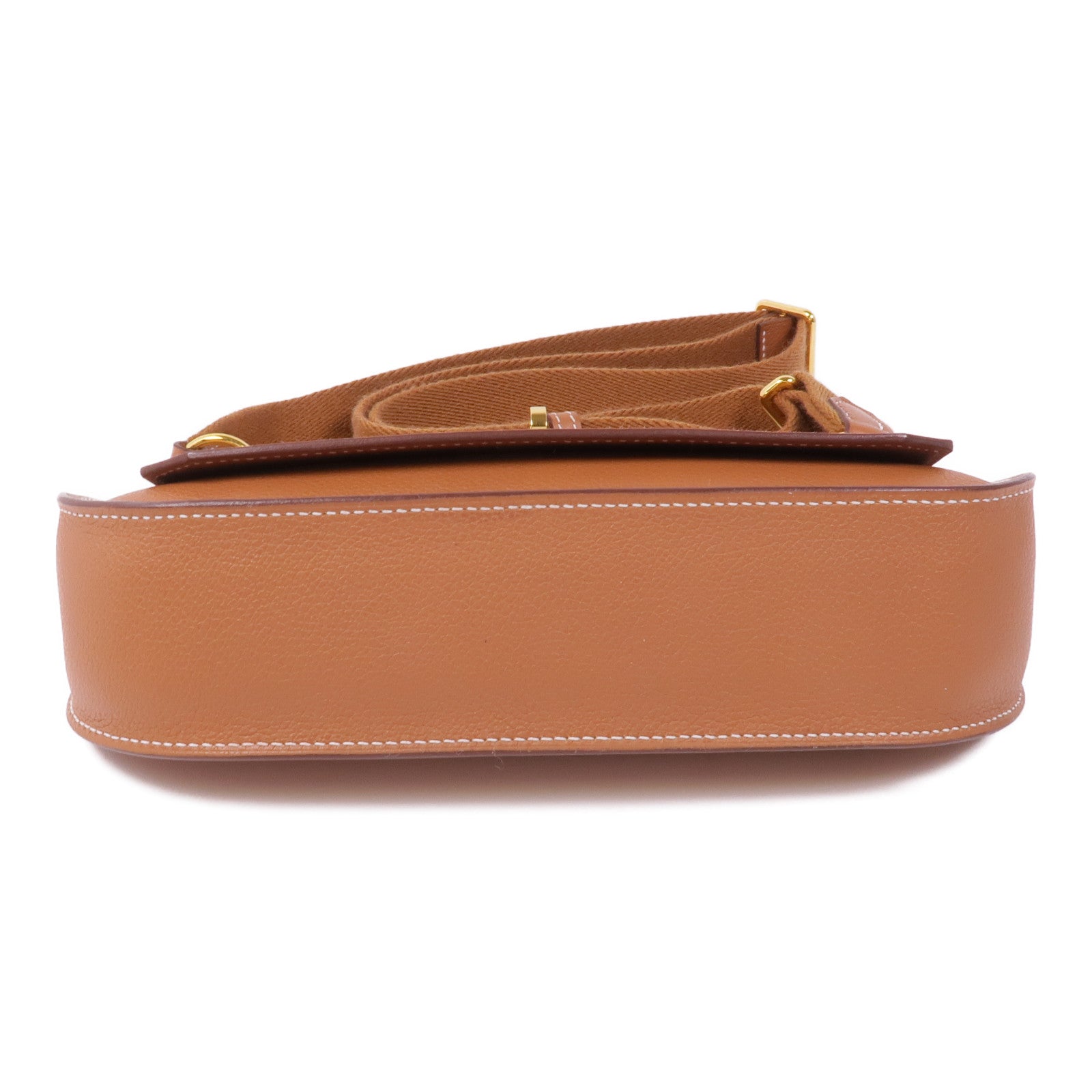 HERMES Evercolor皮革Jypsiere Mini金扣肩背袋37 Gold