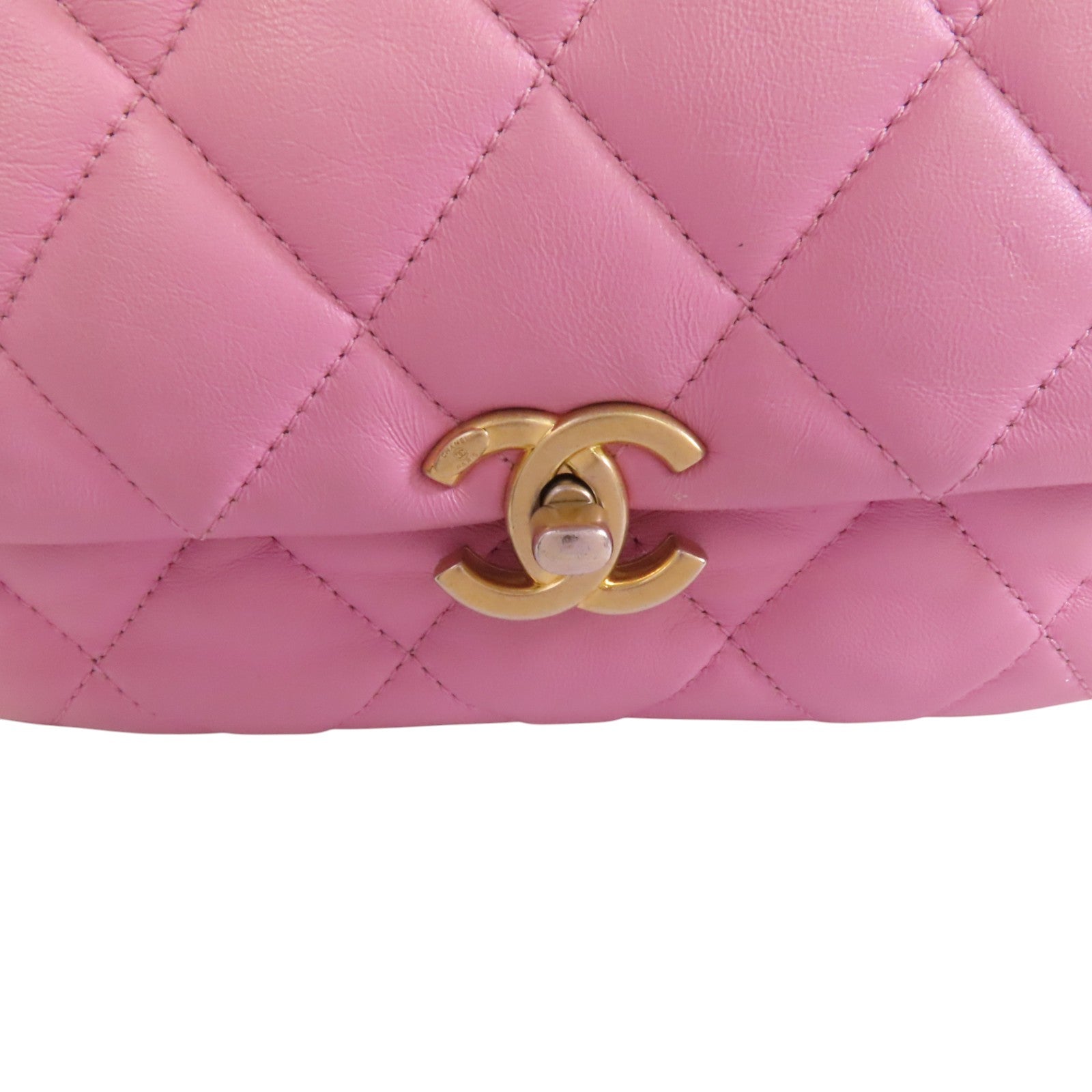 CHANEL 羊皮皮革Chain Shoulder金扣鏈帶肩背袋