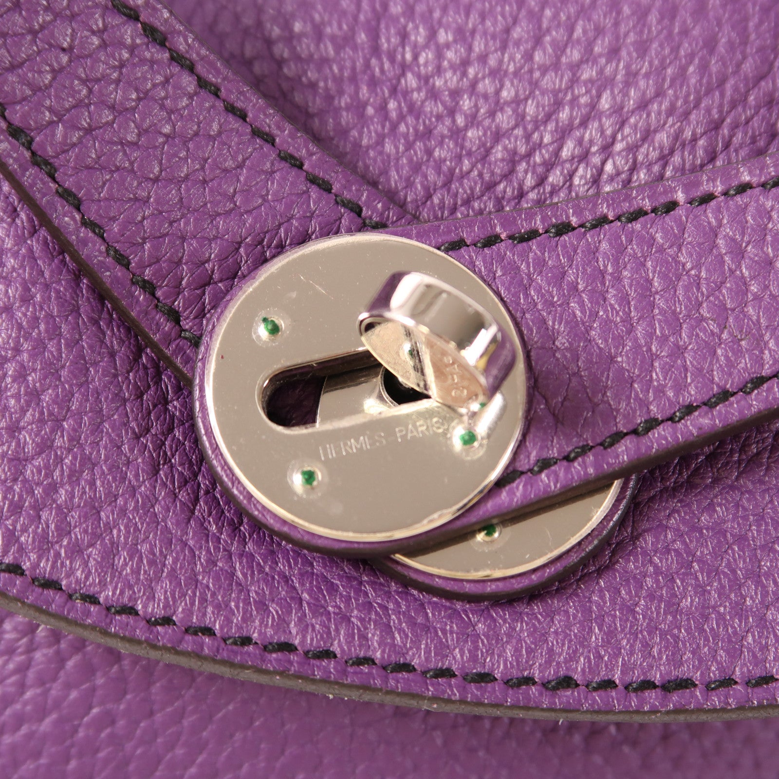 HERMES PHW Lindy 30 2 Way Shoulder Bag Taurillon Clemence Leather Anemone Purple