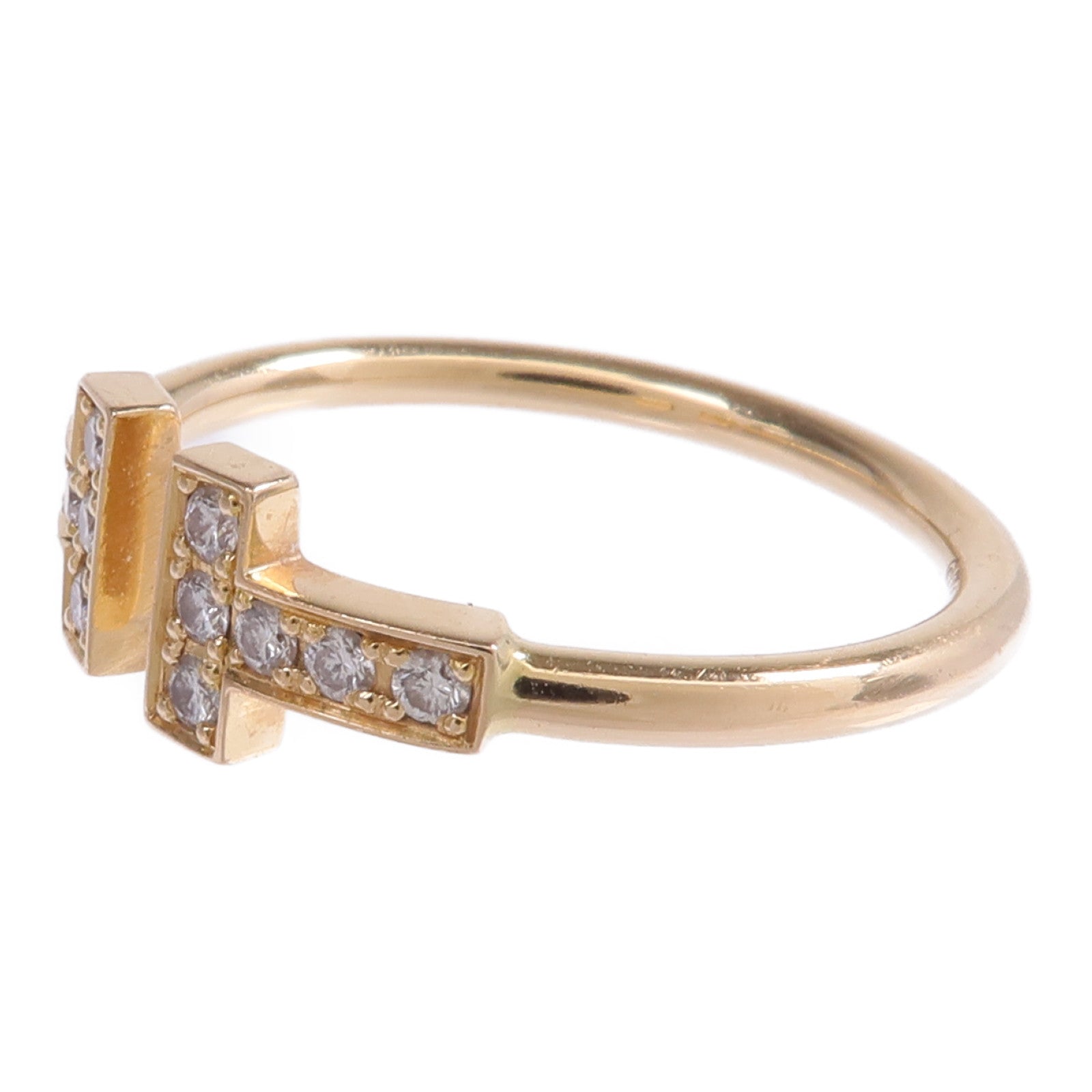 TIFFANY＆CO 【激減優惠】18K玫瑰金T Diamond Wire Ring鑽石戒指US#6.75