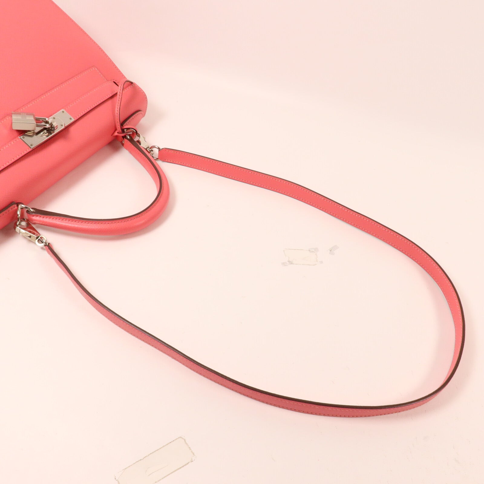HERMES Epsom皮革Kelly 28手挽肩背兩用袋Rose Azalee