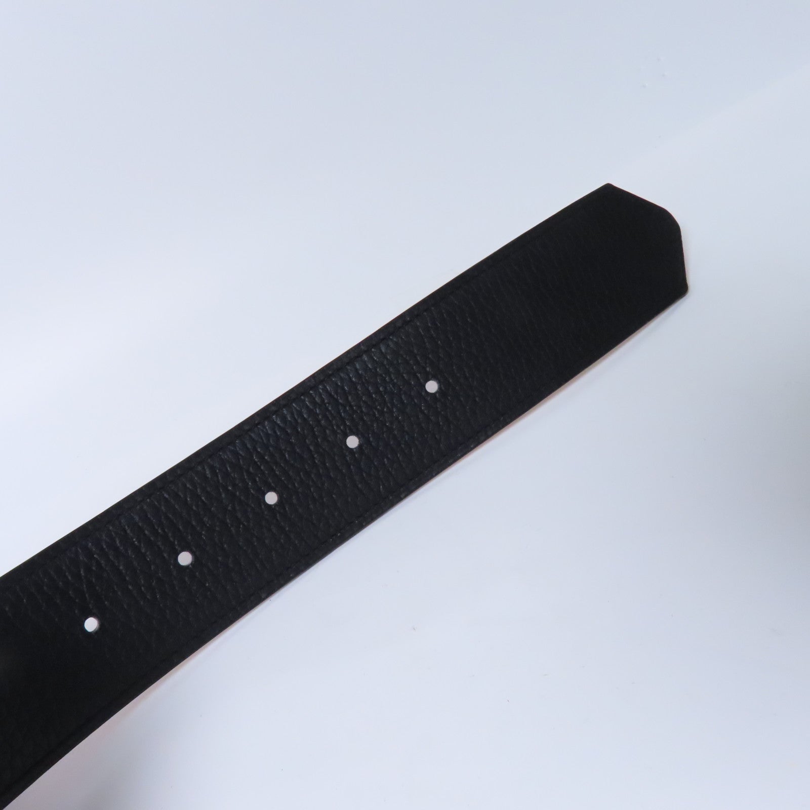 HERMES 牛皮皮革Belt銀扣皮帶黑色