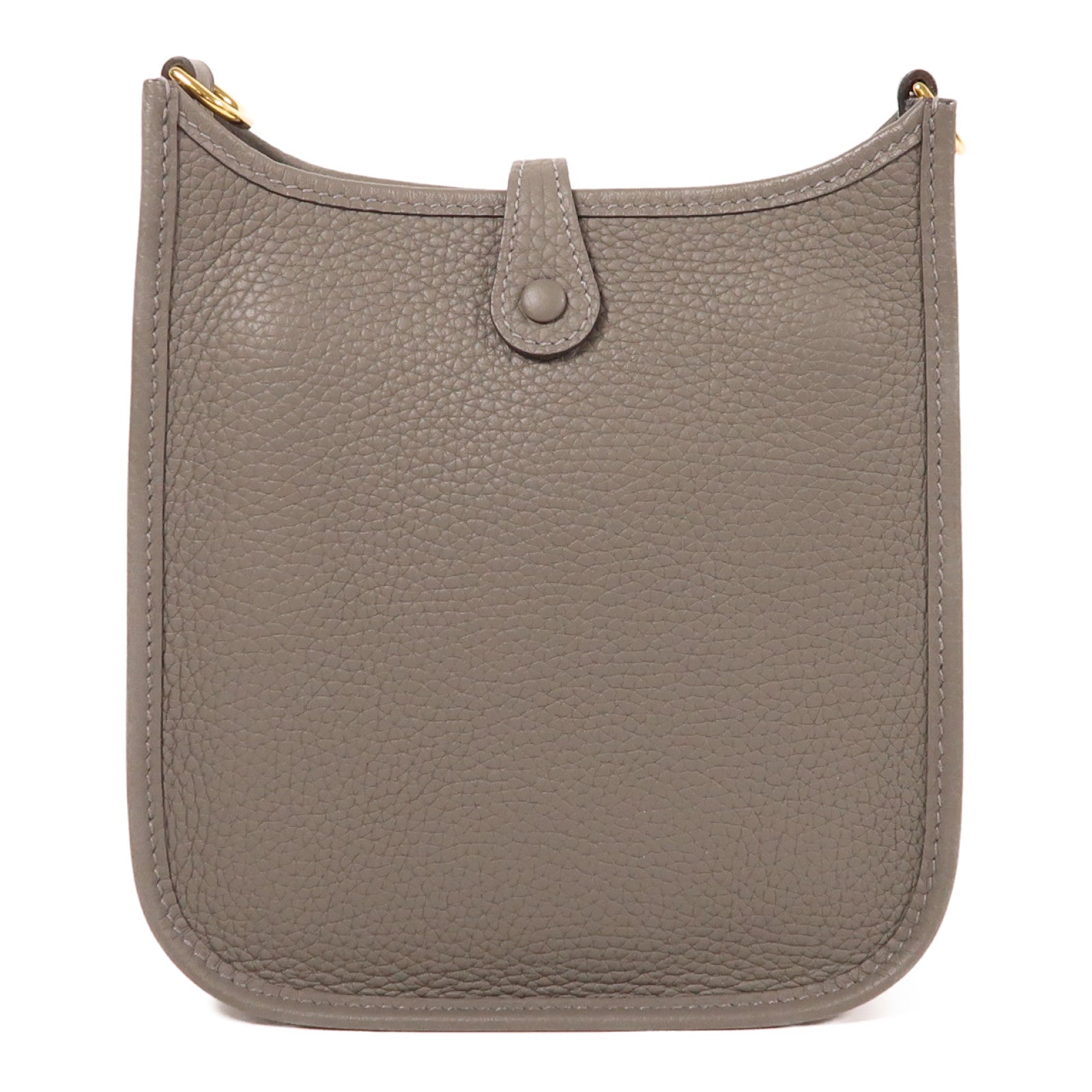 HERMES Clemence皮革Evelyne TPM金扣肩背袋Gris Meyer