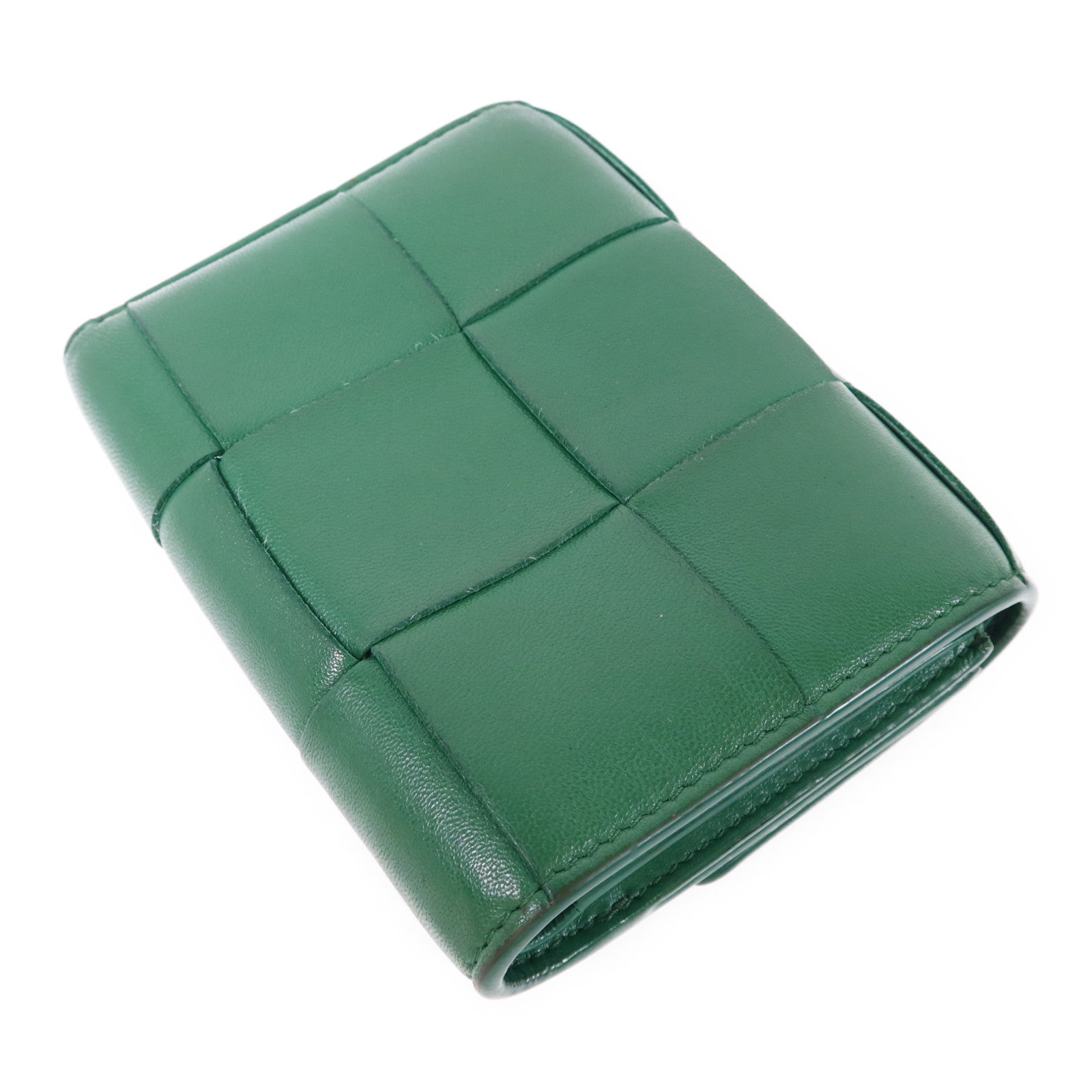 BOTTEGA VENETA 羊皮皮革Cassette Trifold Short Wallet金扣錢包