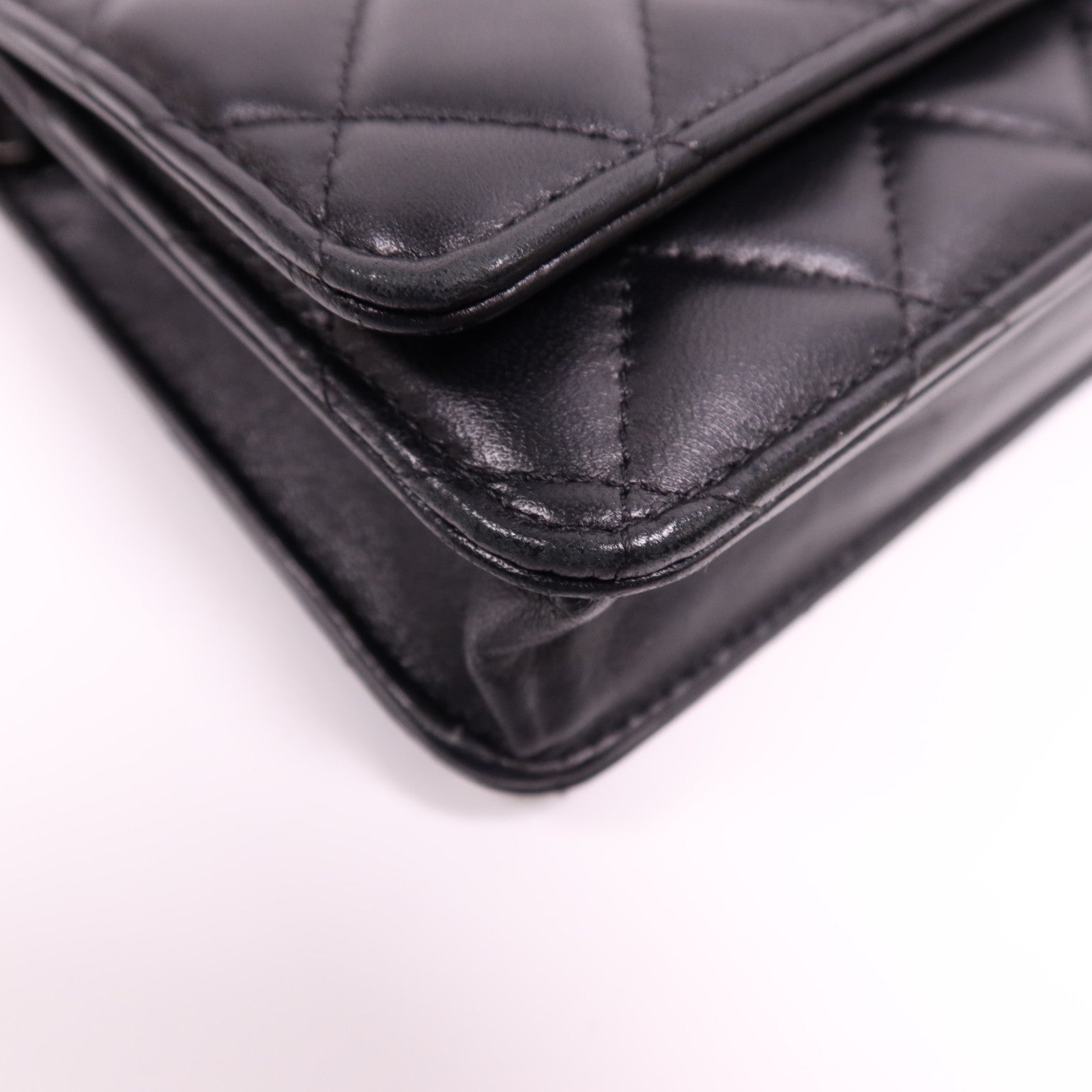CHANEL 羊皮皮革WOC Wallet On Chain銀扣鏈帶肩背袋