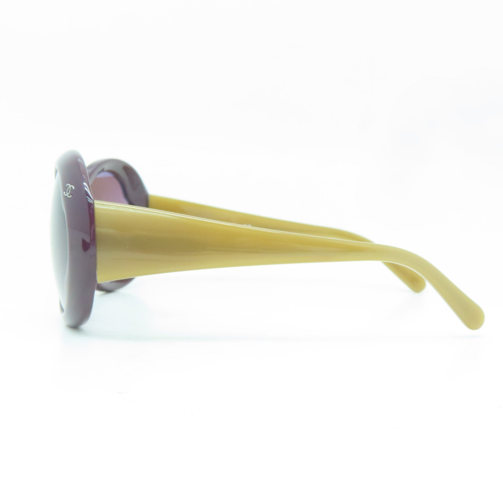 CHANEL 【激減優惠】PVC Sunglasses銀扣太陽眼鏡紫色/芥末色