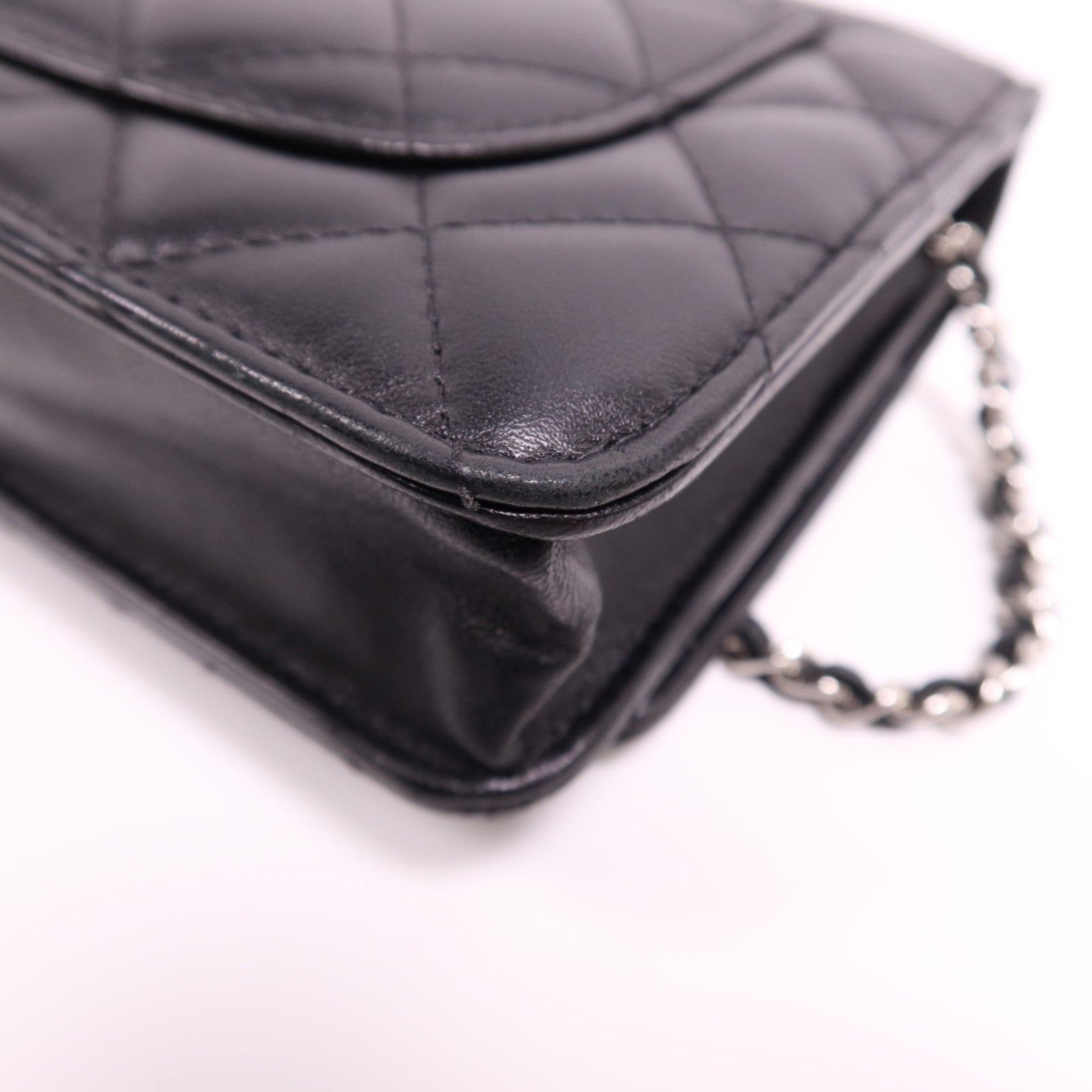 CHANEL 羊皮皮革WOC Wallet On Chain銀扣鏈帶肩背袋