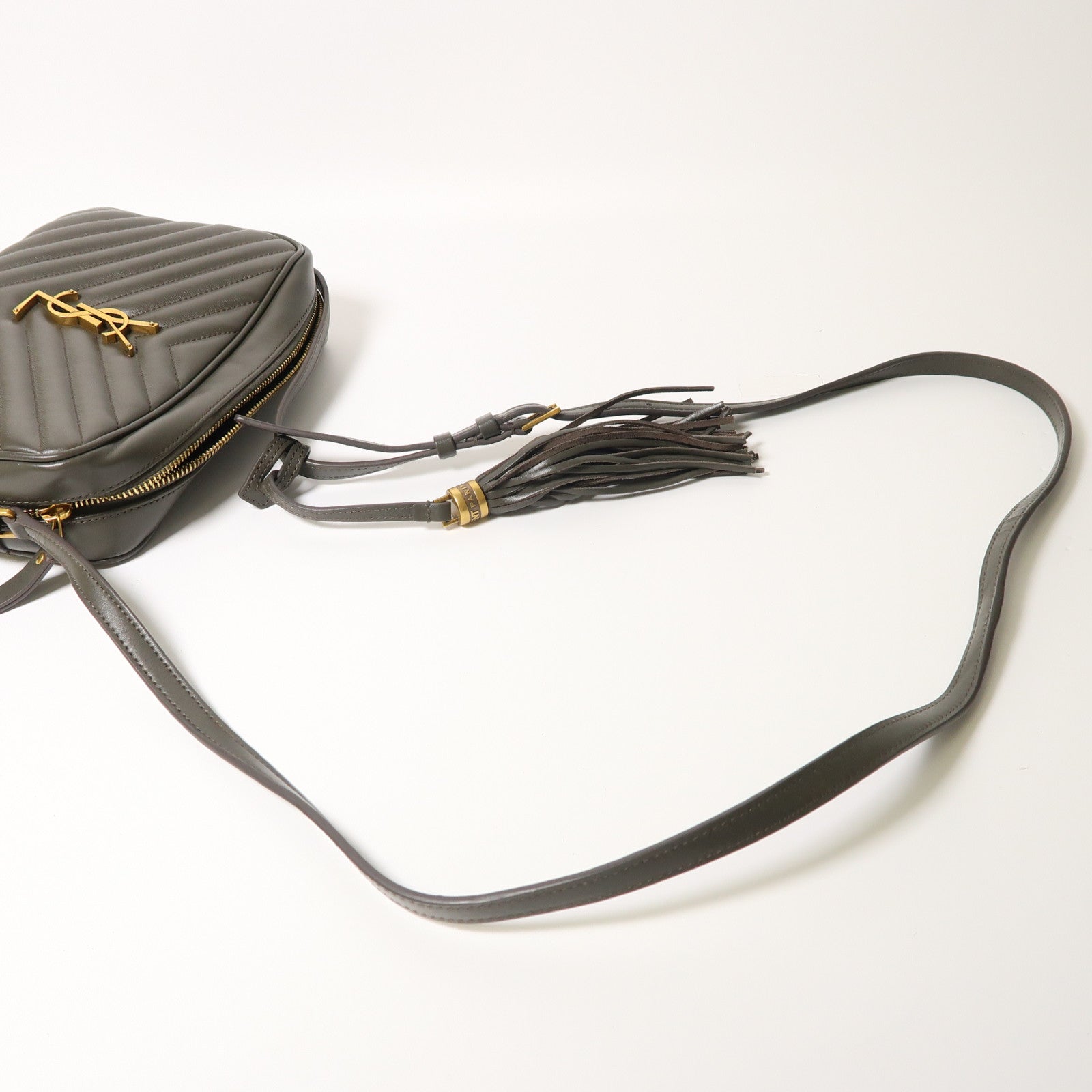 SAINT LAURENT 牛皮皮革Shoulder Bag金扣肩背袋深綠色