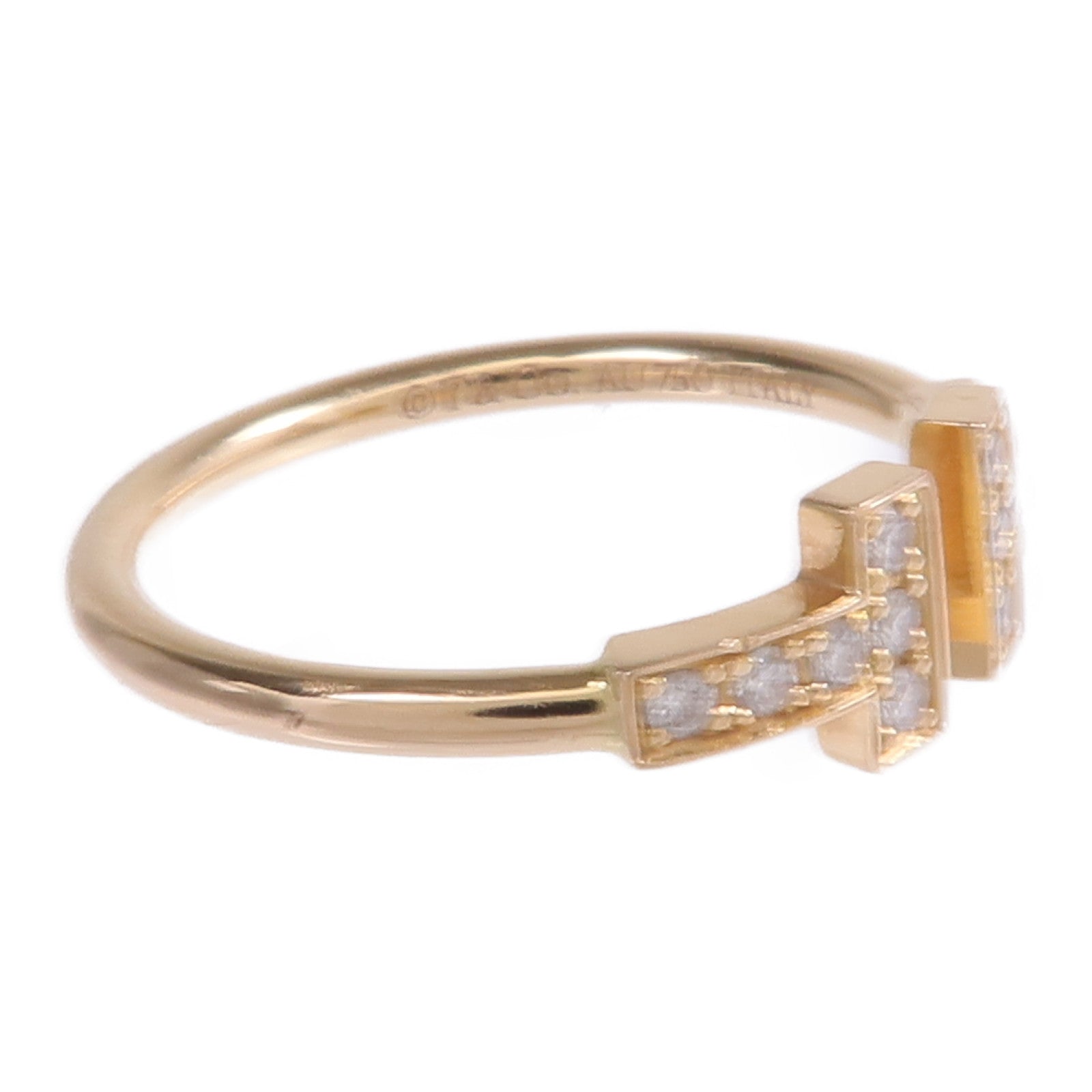 TIFFANY＆CO 【激減優惠】18K玫瑰金T Diamond Wire Ring鑽石戒指US#6.75