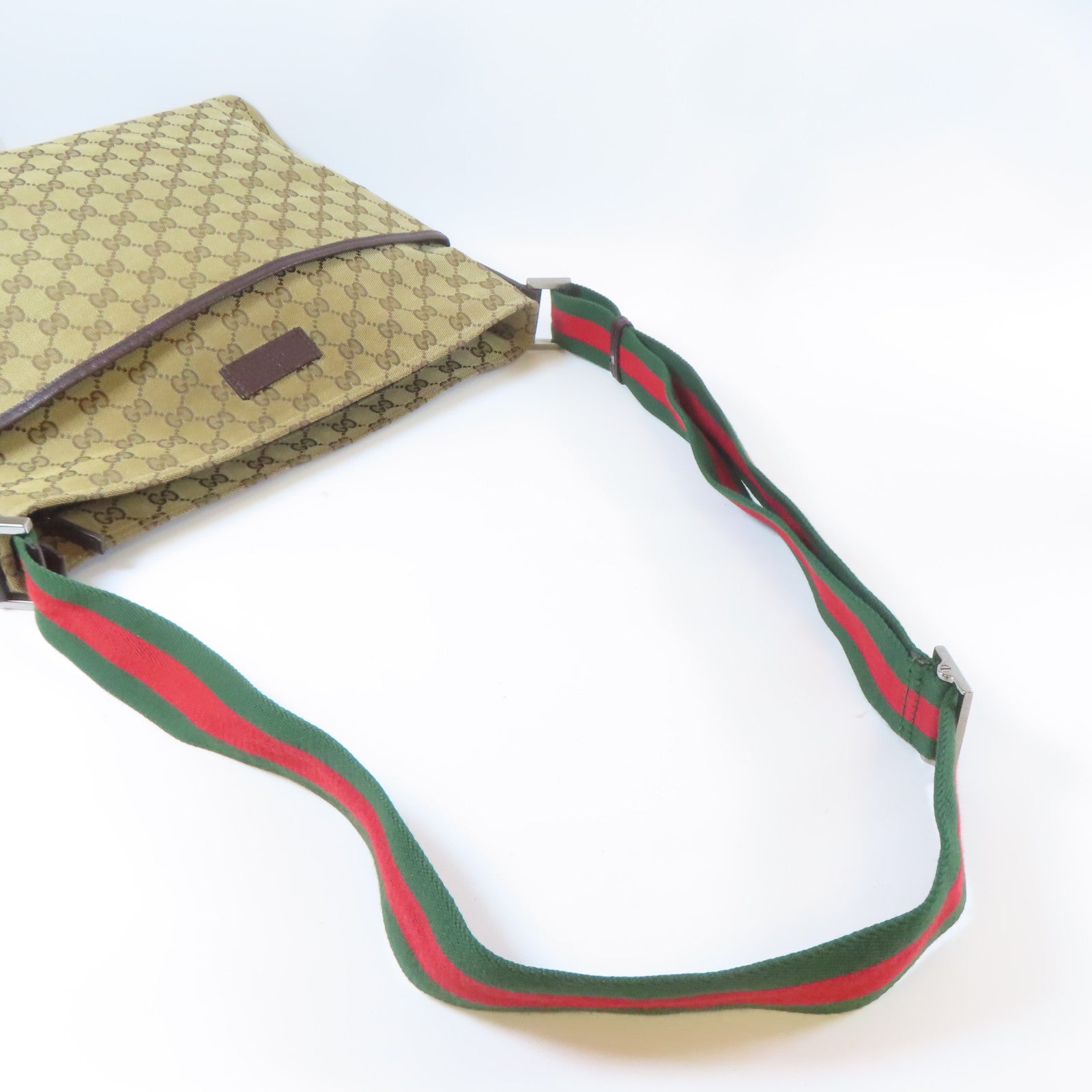 GUCCI 【激減優惠】帆布Shoulder Bag銀扣肩背袋啡色