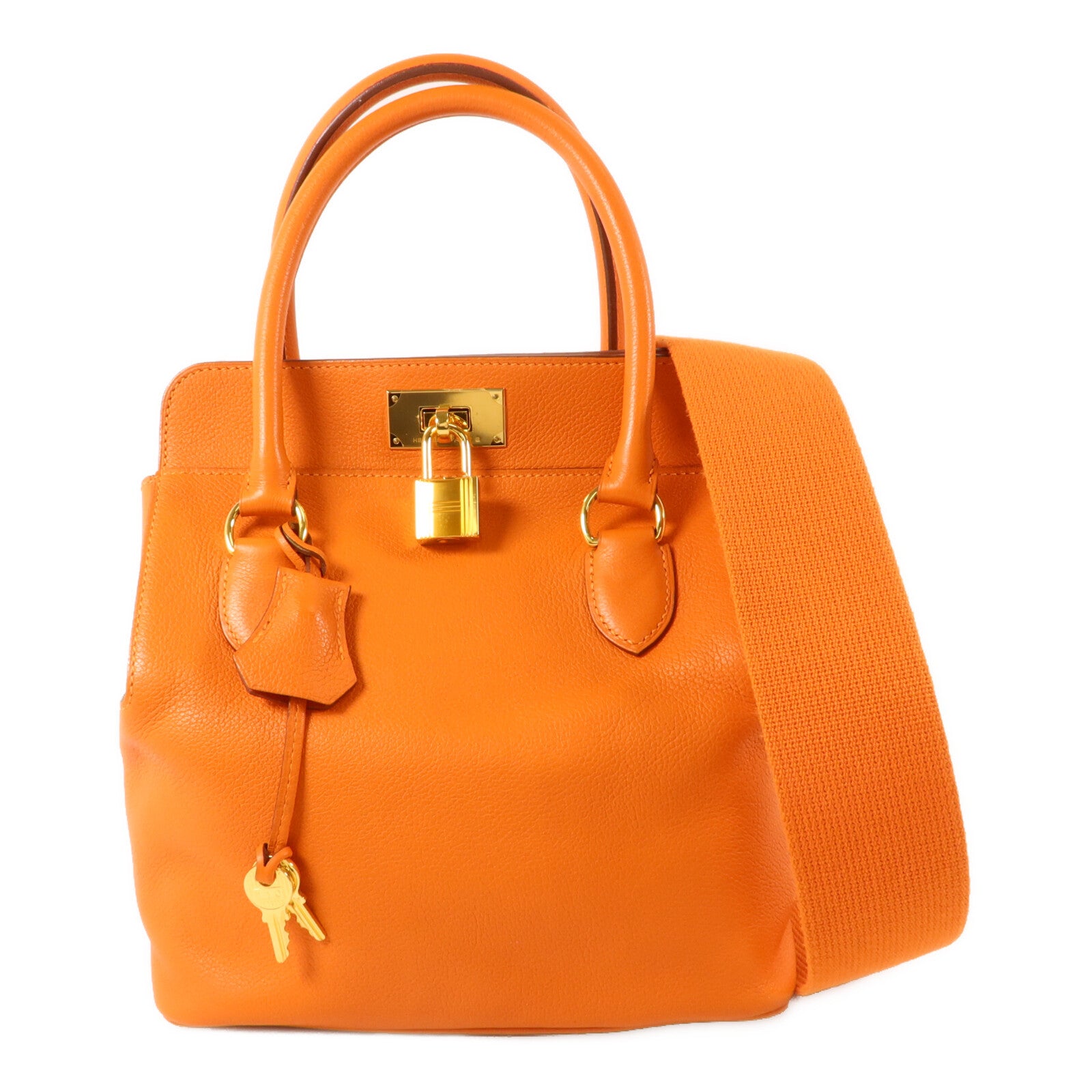 HERMES Evercolor皮革Tool Box 20手挽肩背兩用袋Orange
