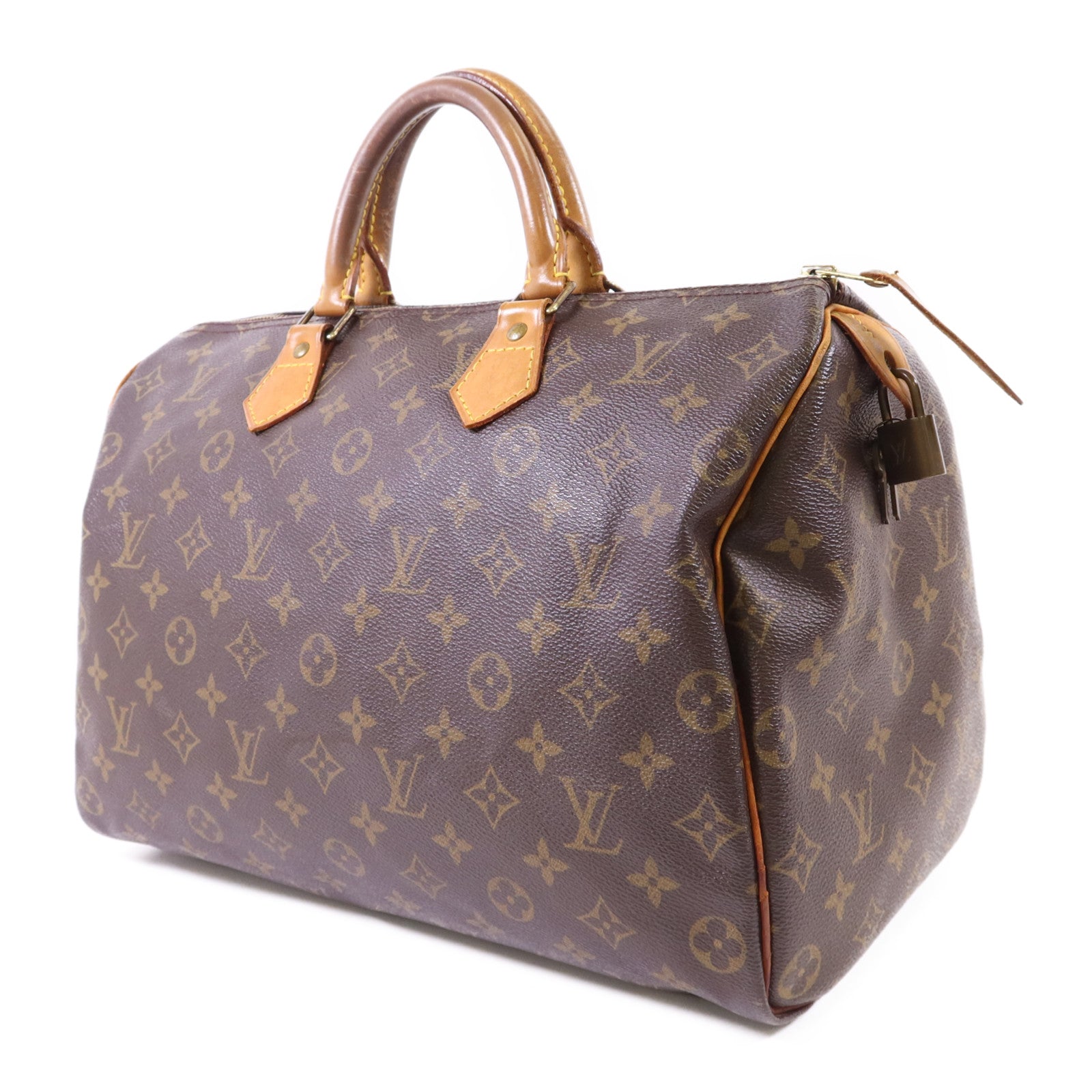 LOUIS VUITTON Monogram Speedy 35金扣手挽袋