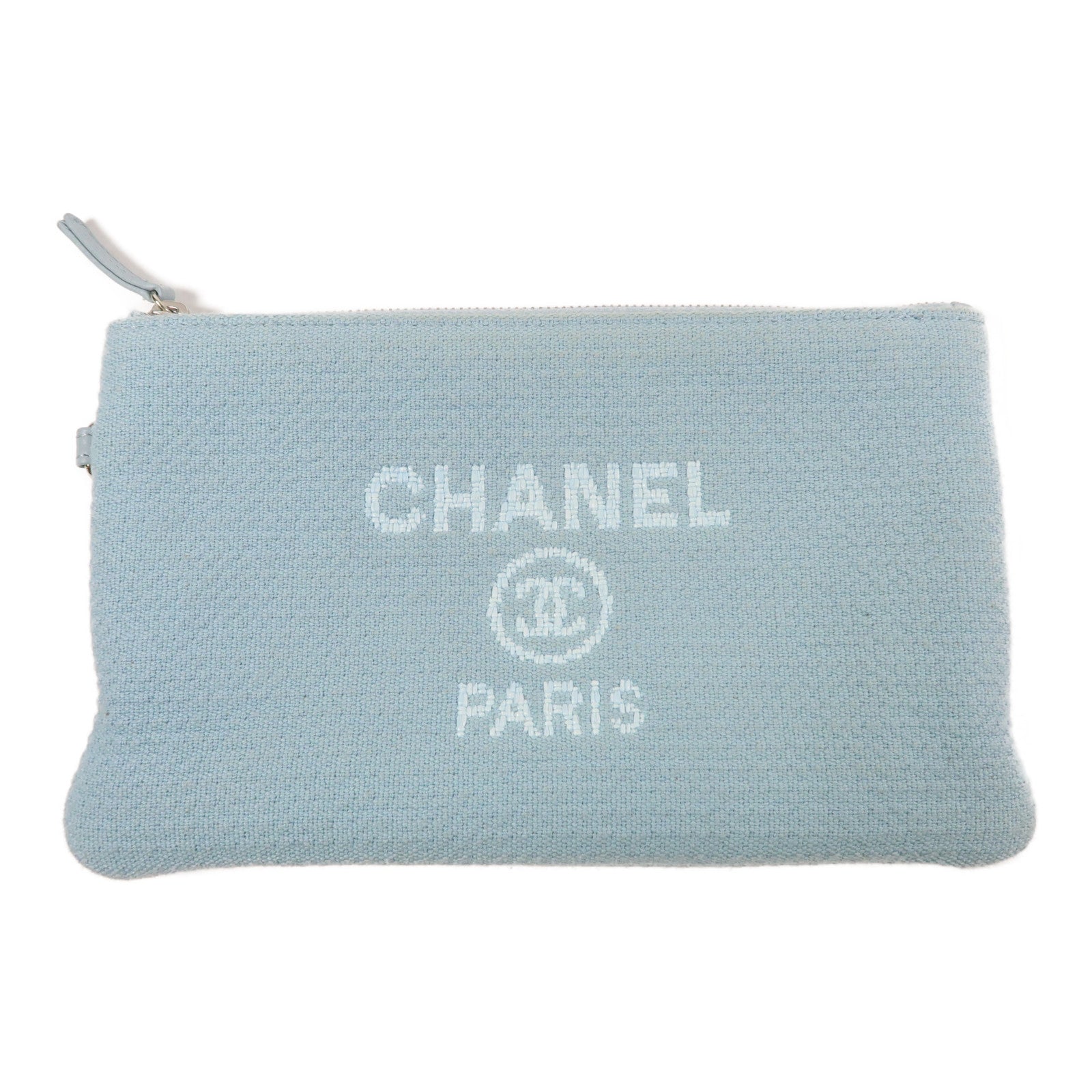 CHANEL 帆布Deauville Tote銀扣手挽肩背兩用袋