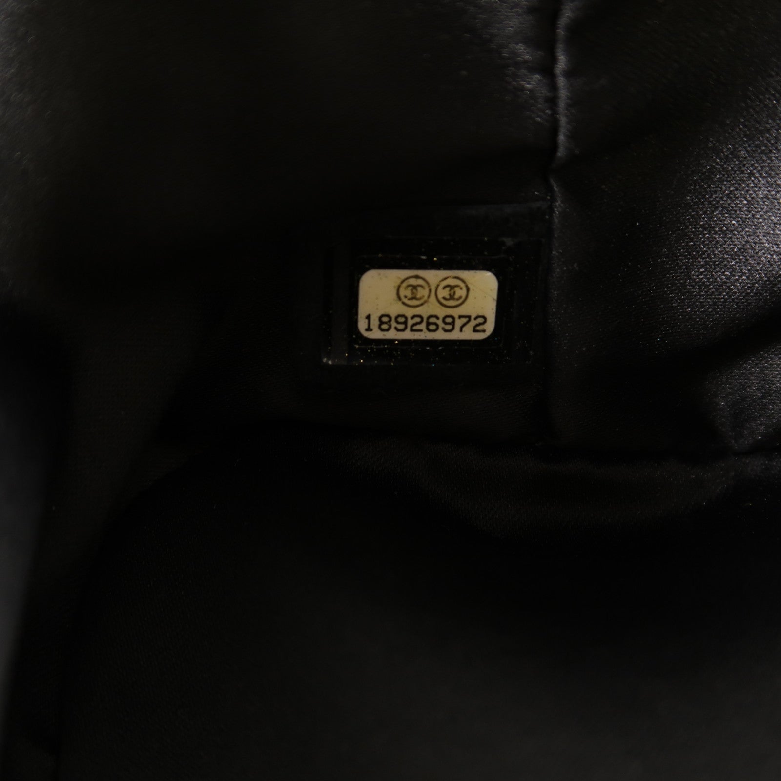 CHANEL CC Boy Vanity Case 2 Way Shoulder Bag Lambskin Leather Black