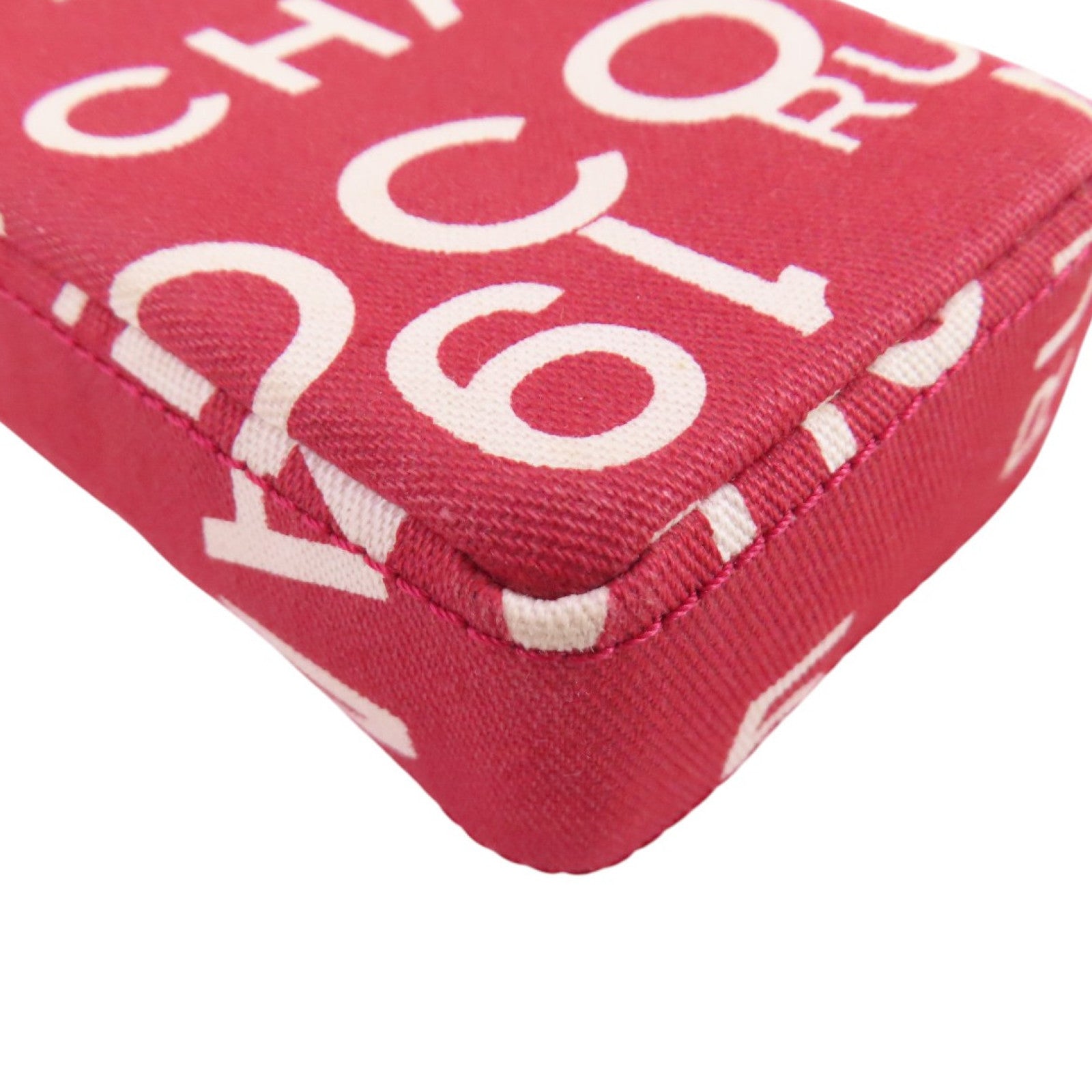 CHANEL 帆布Phone Case Shoulder Bag金扣鏈帶肩背袋