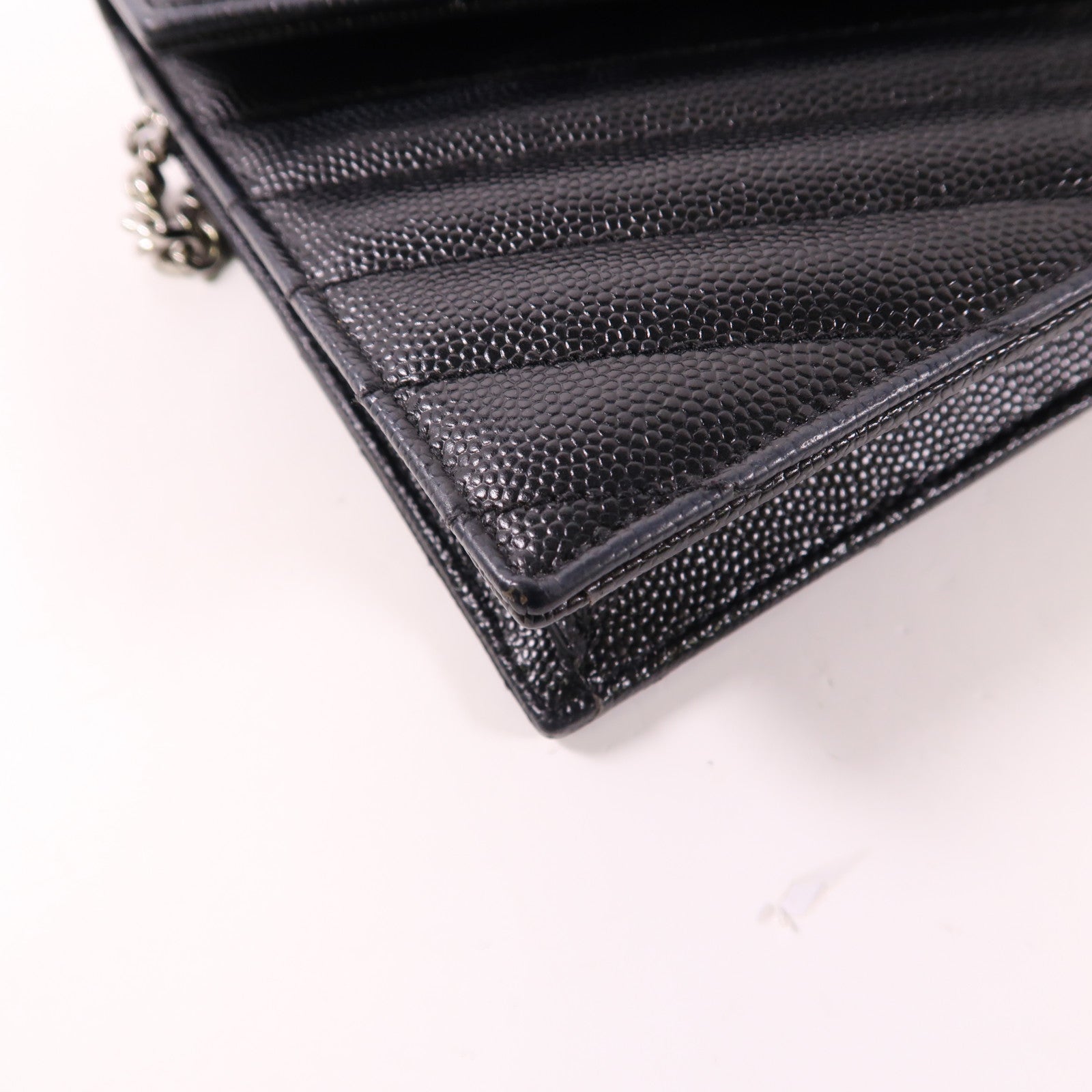 SAINT LAURENT 牛皮皮革Chain Shoulder Bag銀扣鏈帶肩背袋
