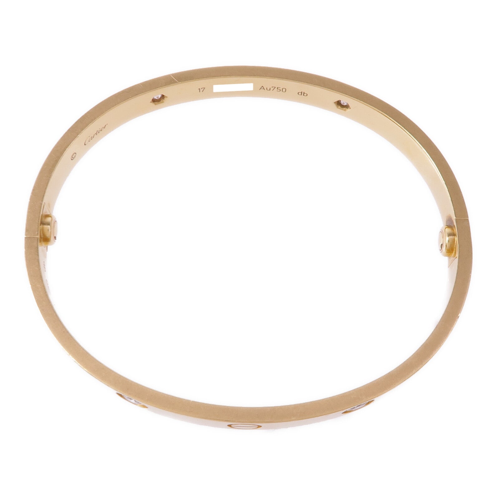 CARTIER 18K黃金Love Bracelet 4 Diamonds鑽石手鐲Cartier#17