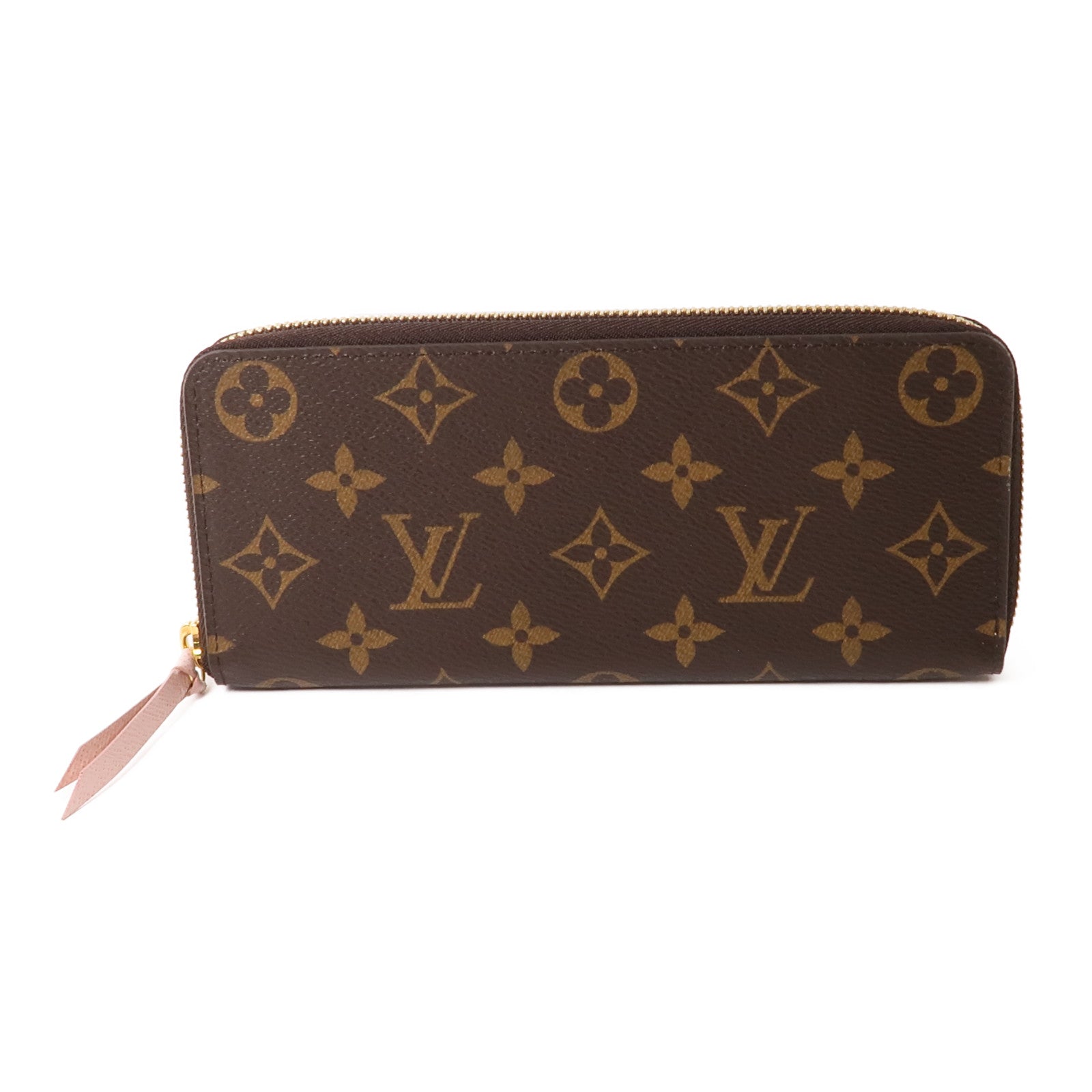 LOUIS VUITTON Monogram Clemence金扣長錢包棕色