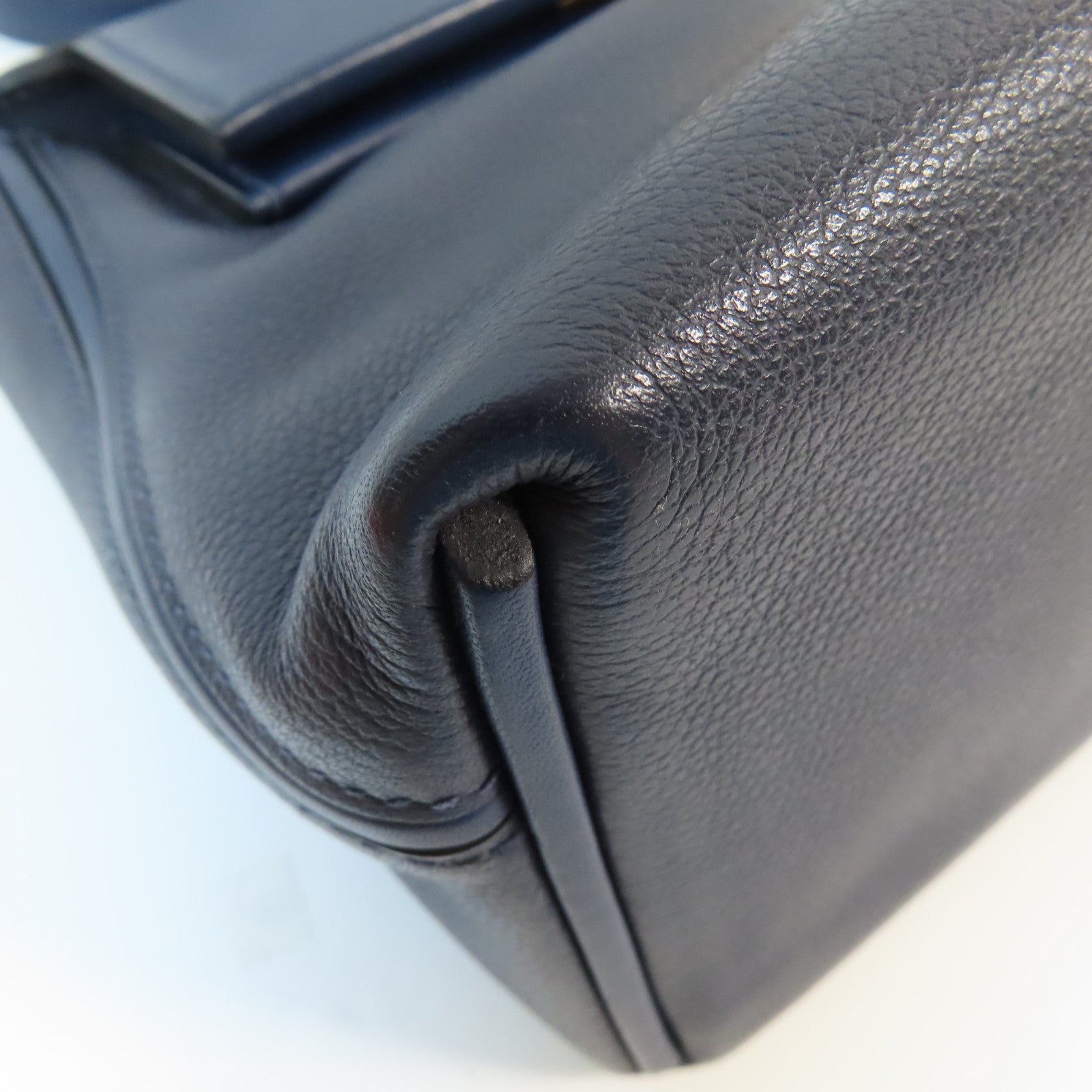 HERMES Evercolor皮革Mini 24/24金扣手挽肩背兩用袋Bleu Nuit