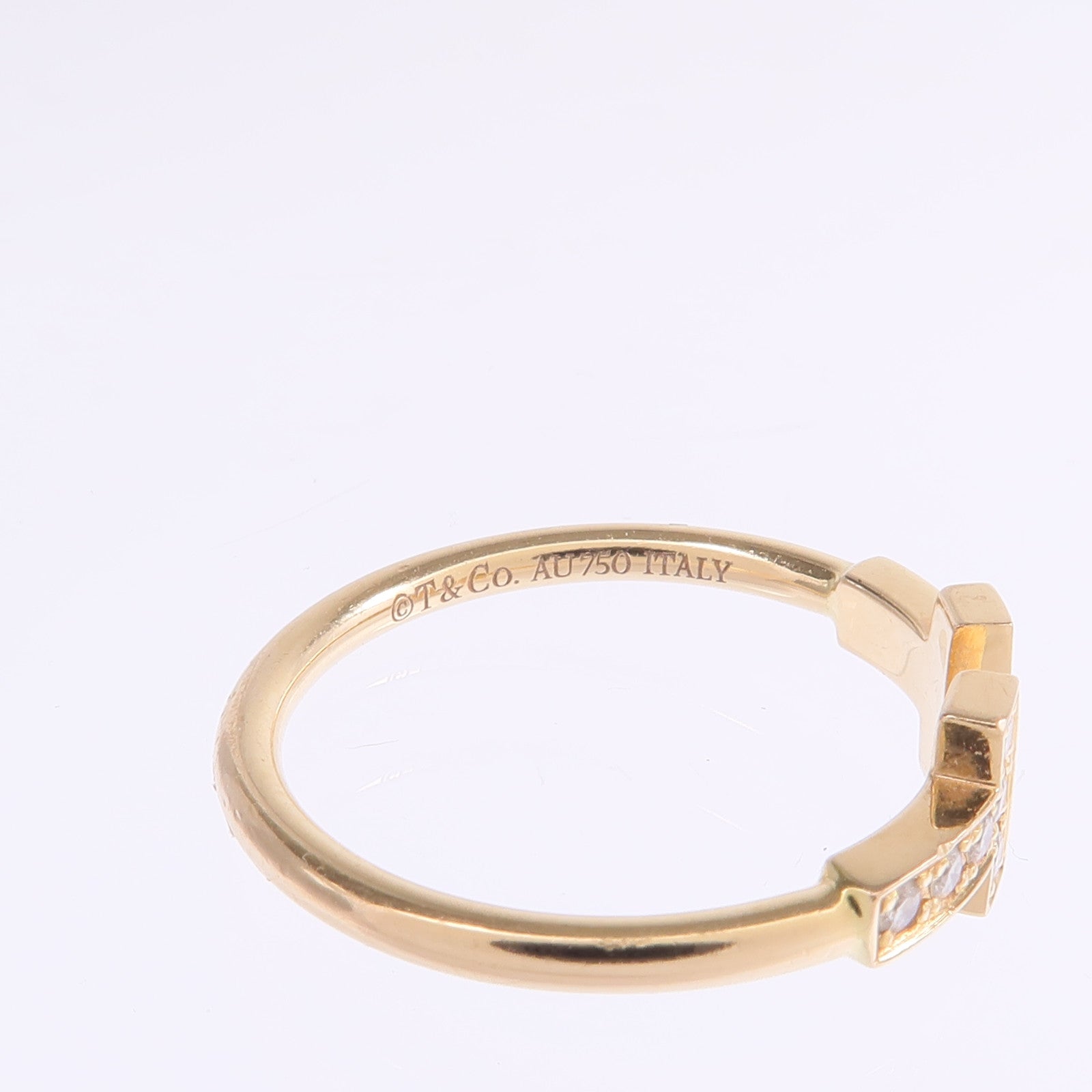 TIFFANY＆CO 【激減優惠】18K玫瑰金T Diamond Wire Ring鑽石戒指US#6.75