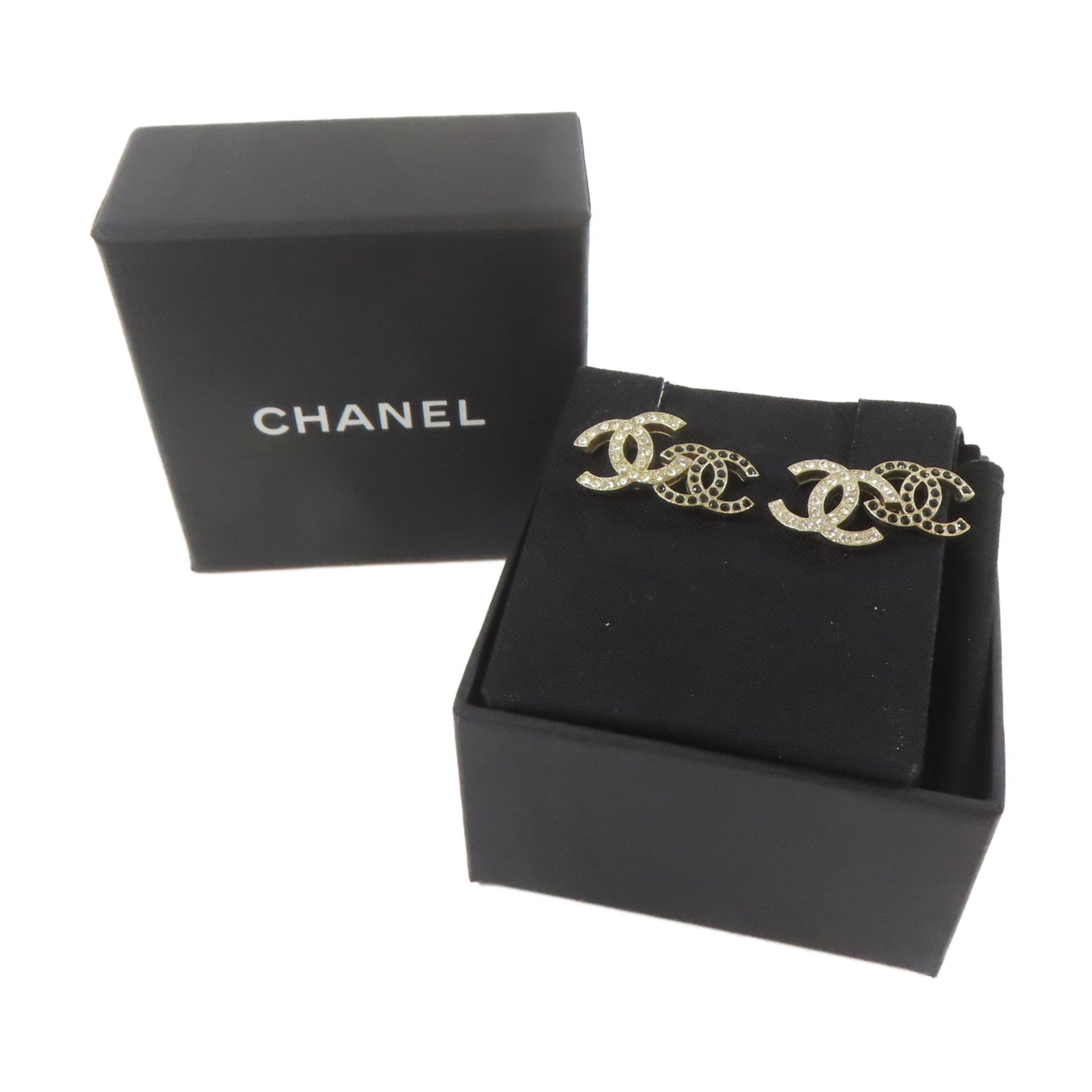 CHANEL 金屬Earrings耳環黑色/金色