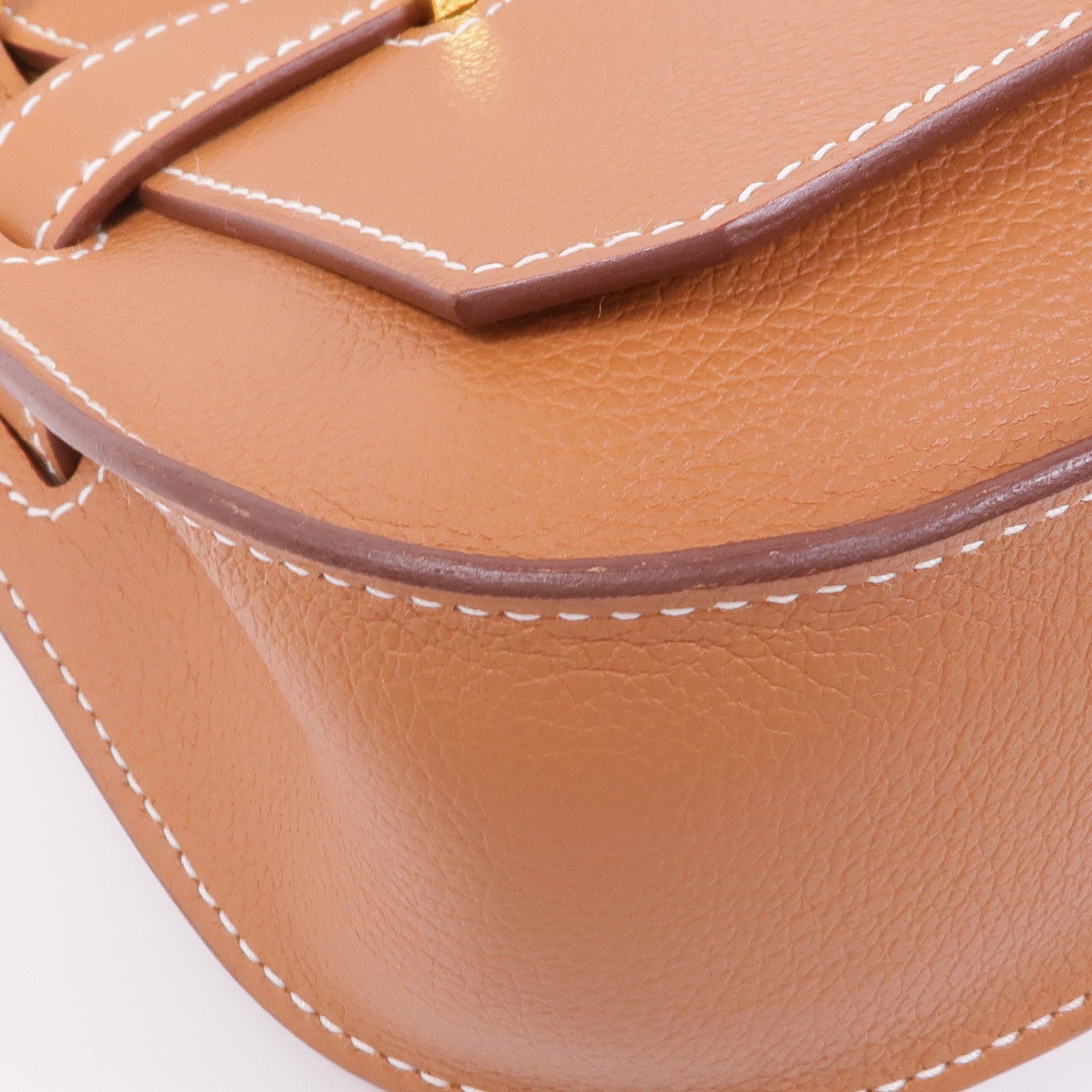 HERMES Evercolor皮革Jypsiere Mini金扣肩背袋37 Gold