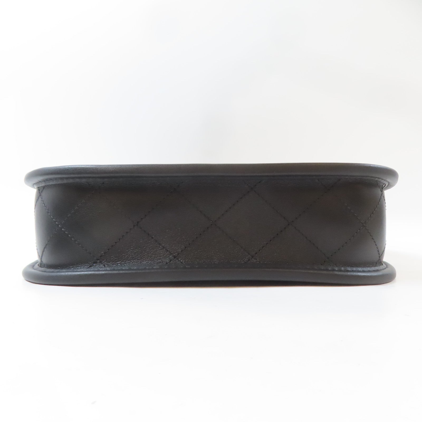 CHANEL 菱格牛皮皮革2 Way Shoulder金扣手挽肩背兩用袋黑色