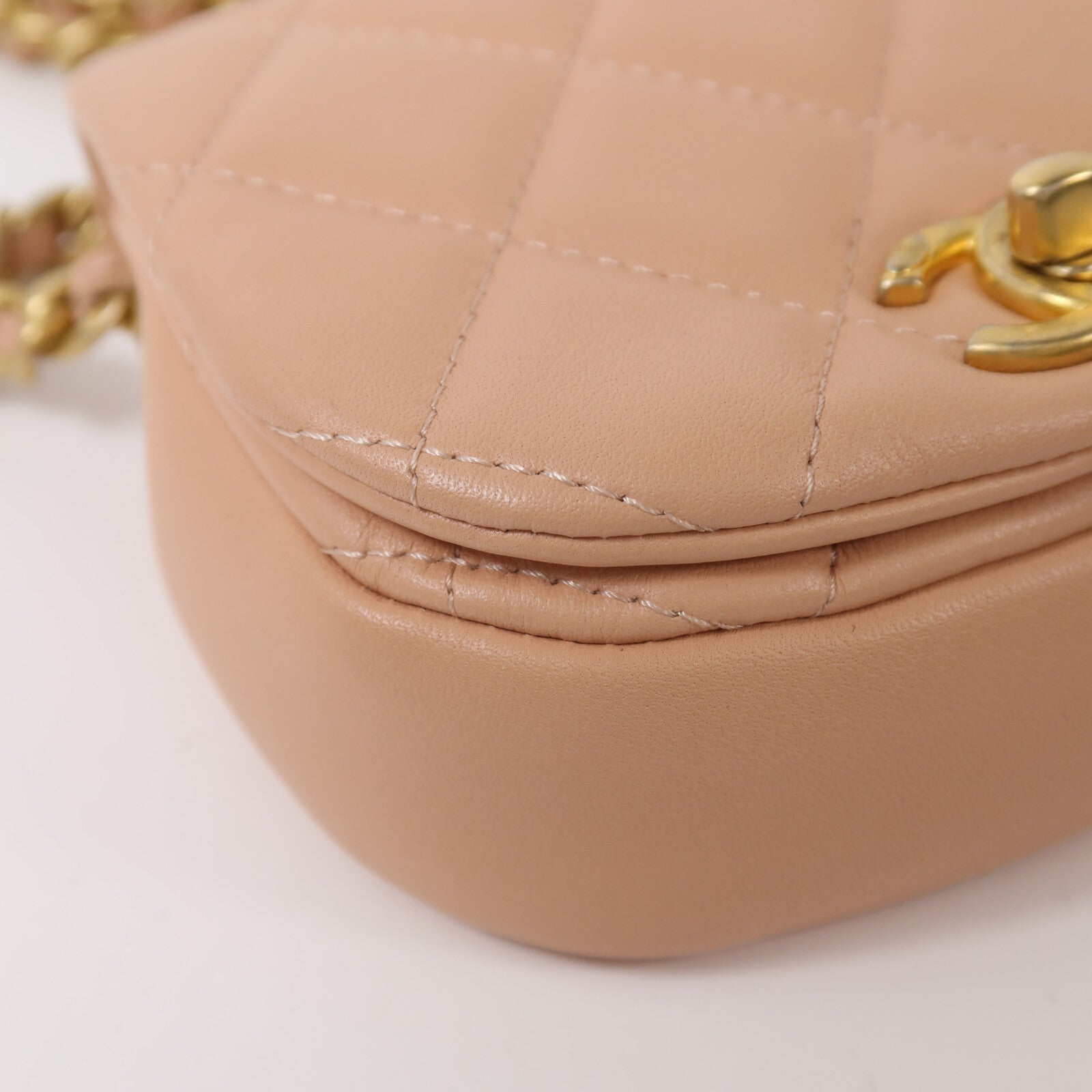 CHANEL 羊皮皮革Chain Shoulder金扣鏈帶肩背袋