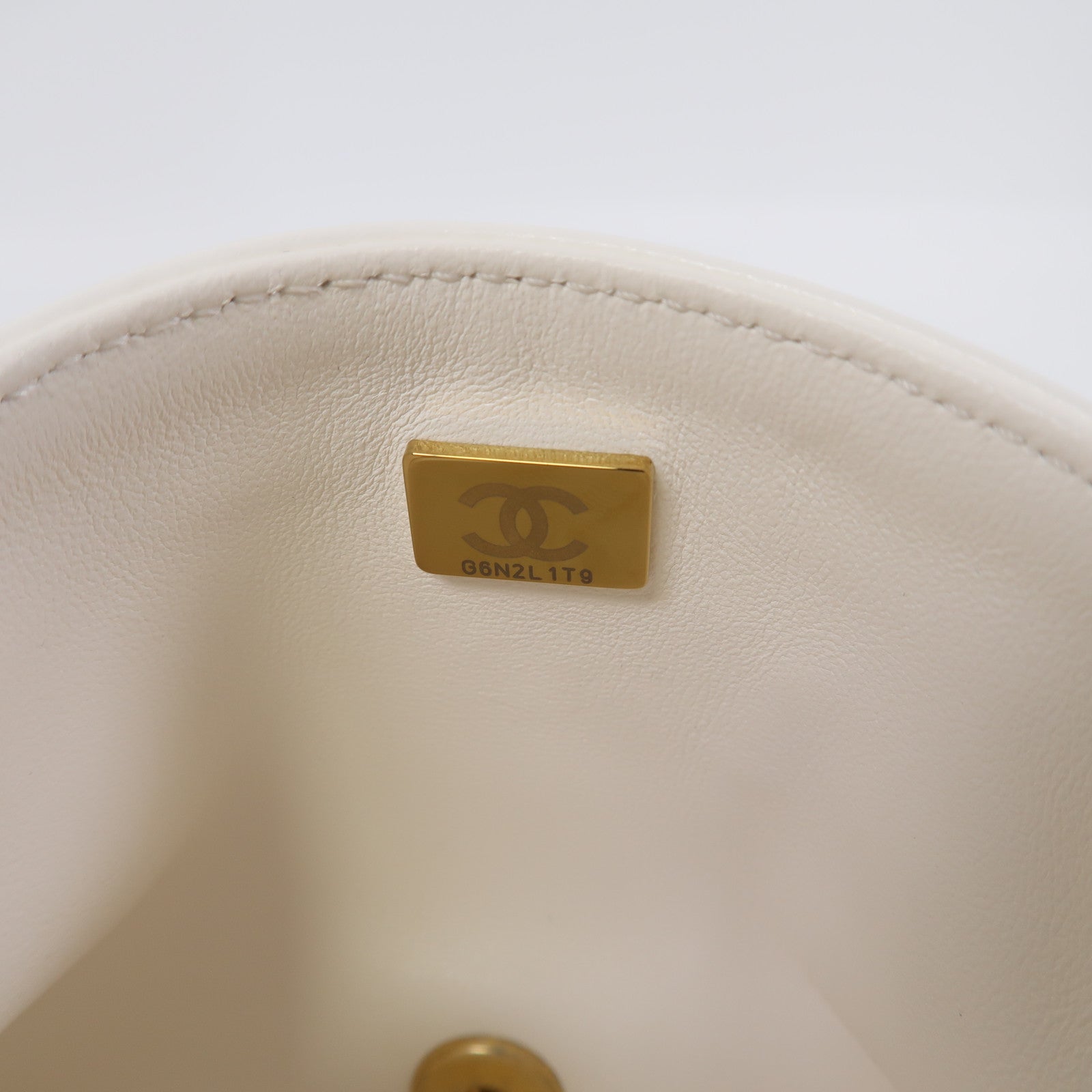 CHANEL 菱格Caviar皮革Shoulder Bag金扣手挽肩背兩用袋白色