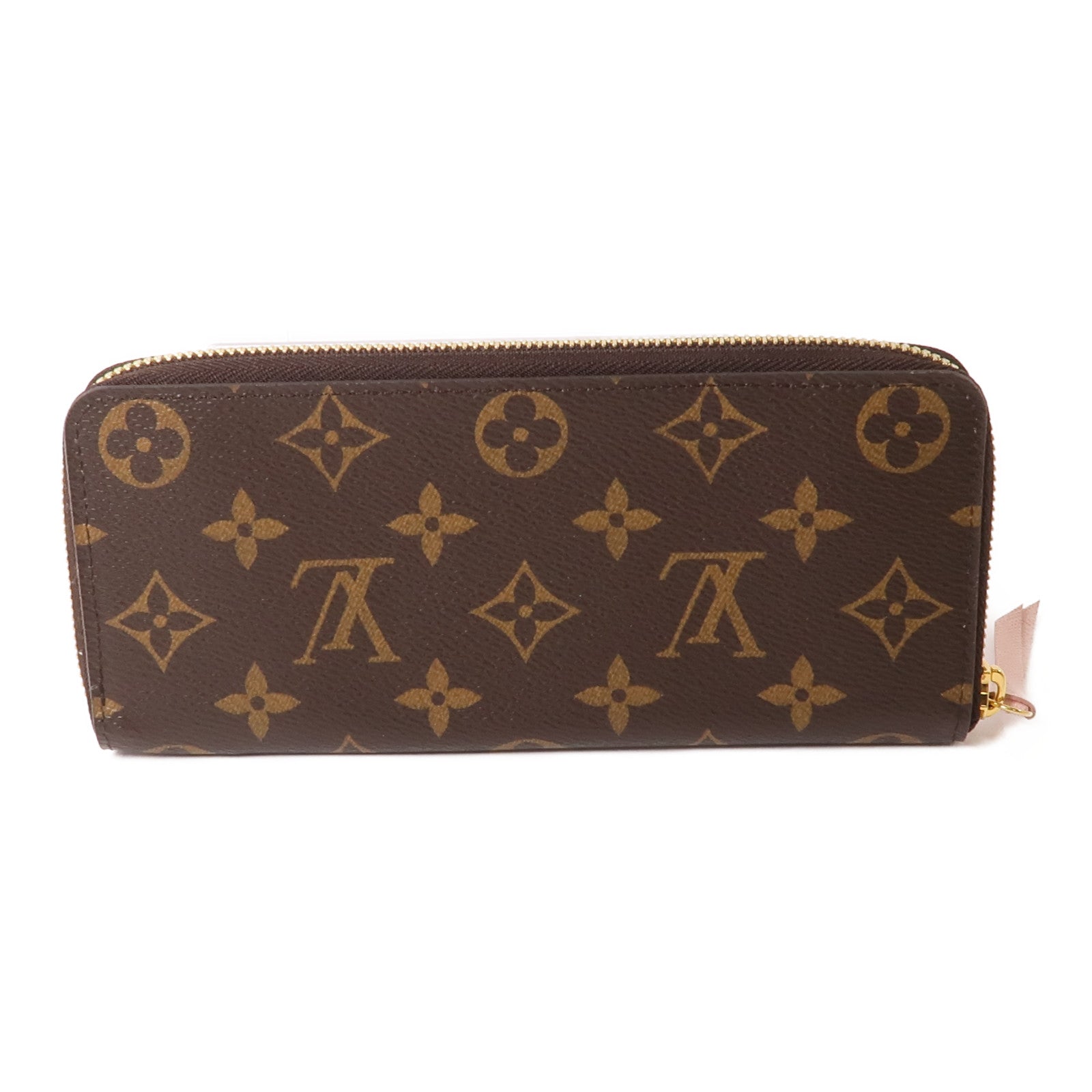 LOUIS VUITTON Monogram Clemence金扣長錢包棕色